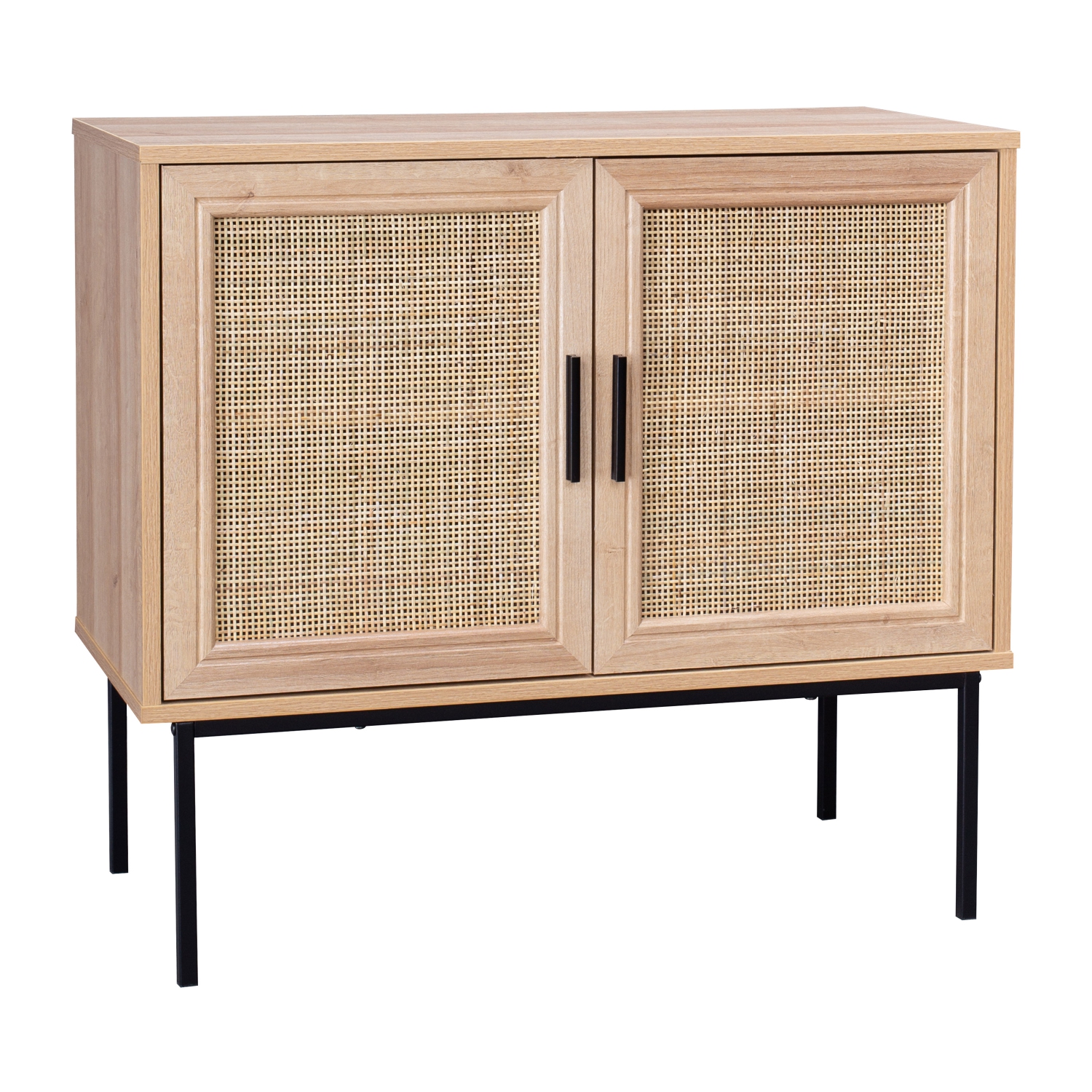 Corliving Emmett 2-Door Compact Sideboard Buffet Accent Cabinet for Small Spaces, Storage, Dining Room, Entryway in Light Wood
