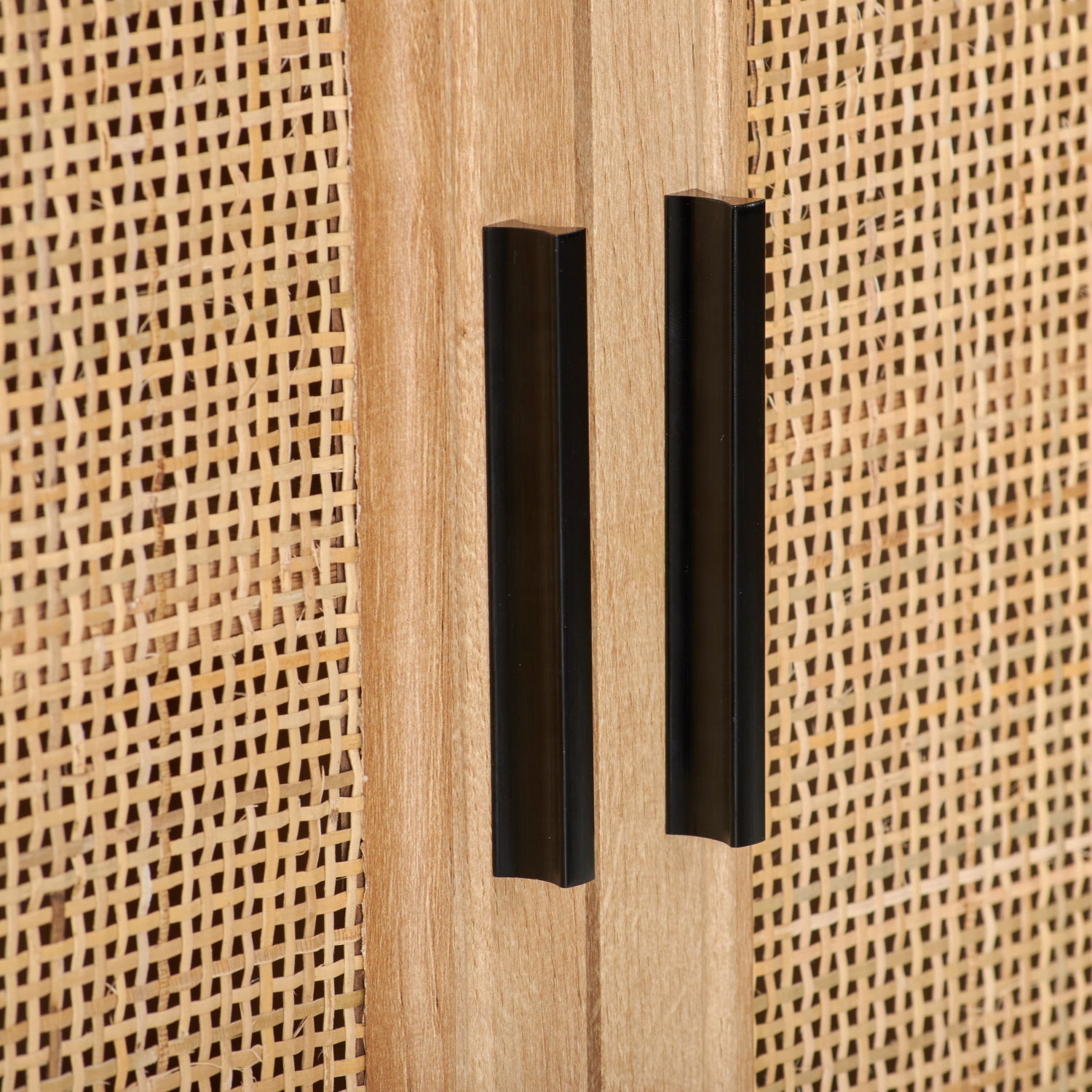 Corliving Emmett 2-Door Compact Sideboard Buffet Accent Cabinet for Small Spaces, Storage, Dining Room, Entryway in Light Wood