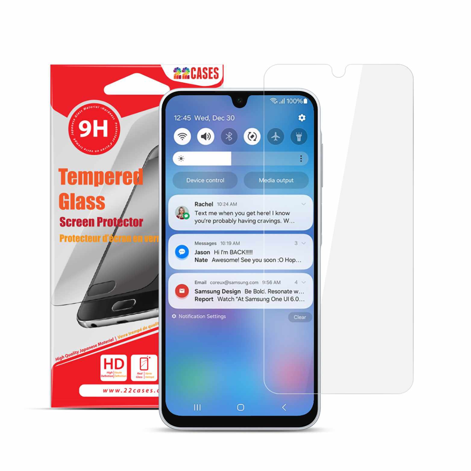 22 Cases Protecteur d'écran en verre trempé | Conçu pour le Galaxy A16 5G