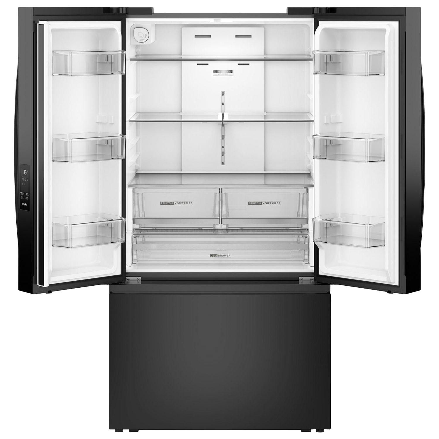 Réfrigérateur à deux portes 30,52 pi³ 36 po de Whirlpool - Noir