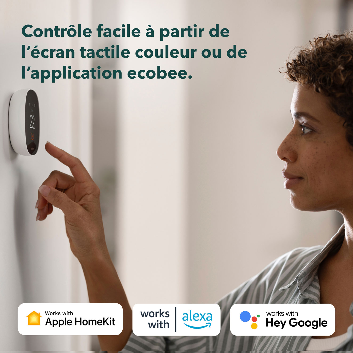 Thermostat intelligent Wi-Fi Essential d'ecobee - Blanc