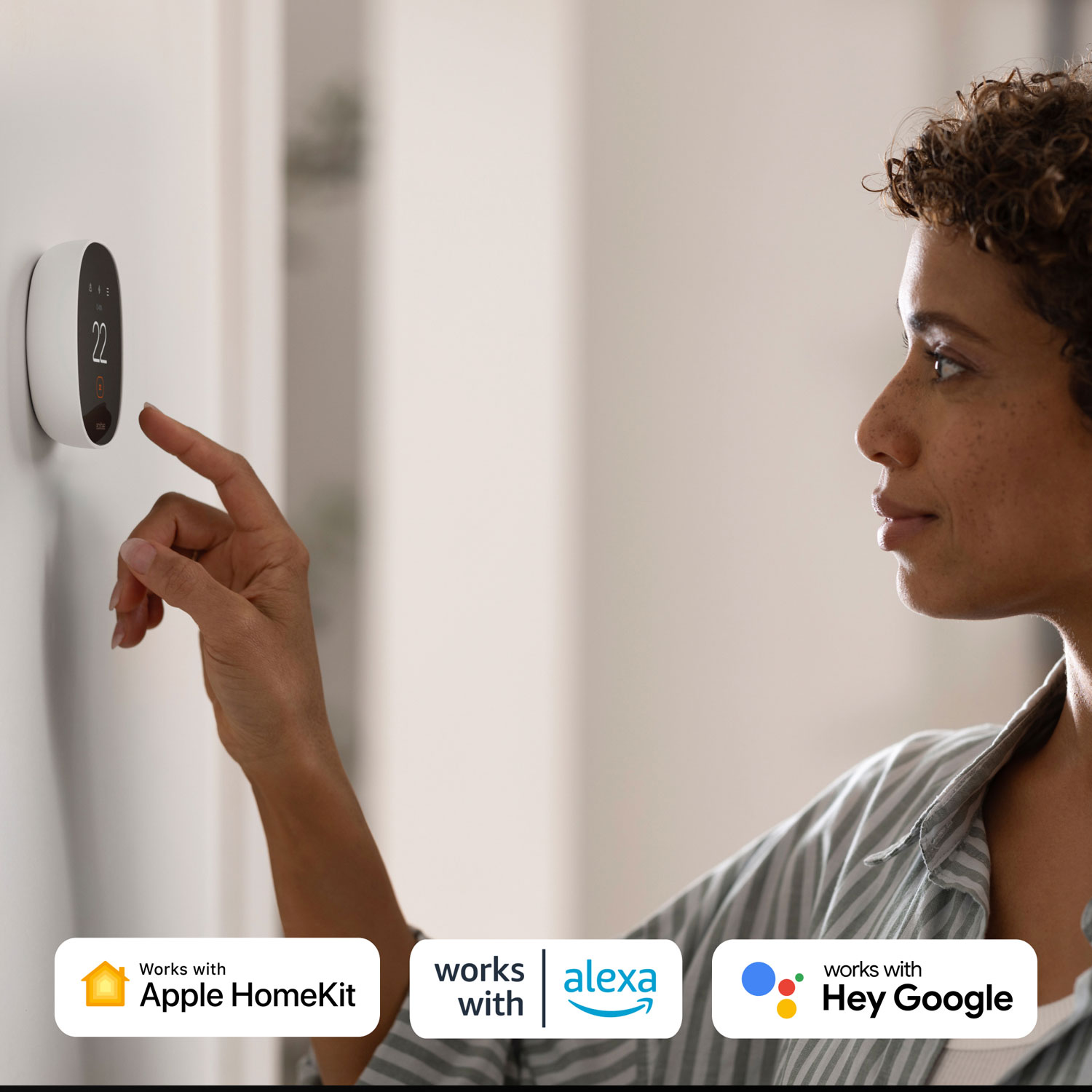 Thermostat intelligent Wi-Fi Essential d'ecobee - Blanc