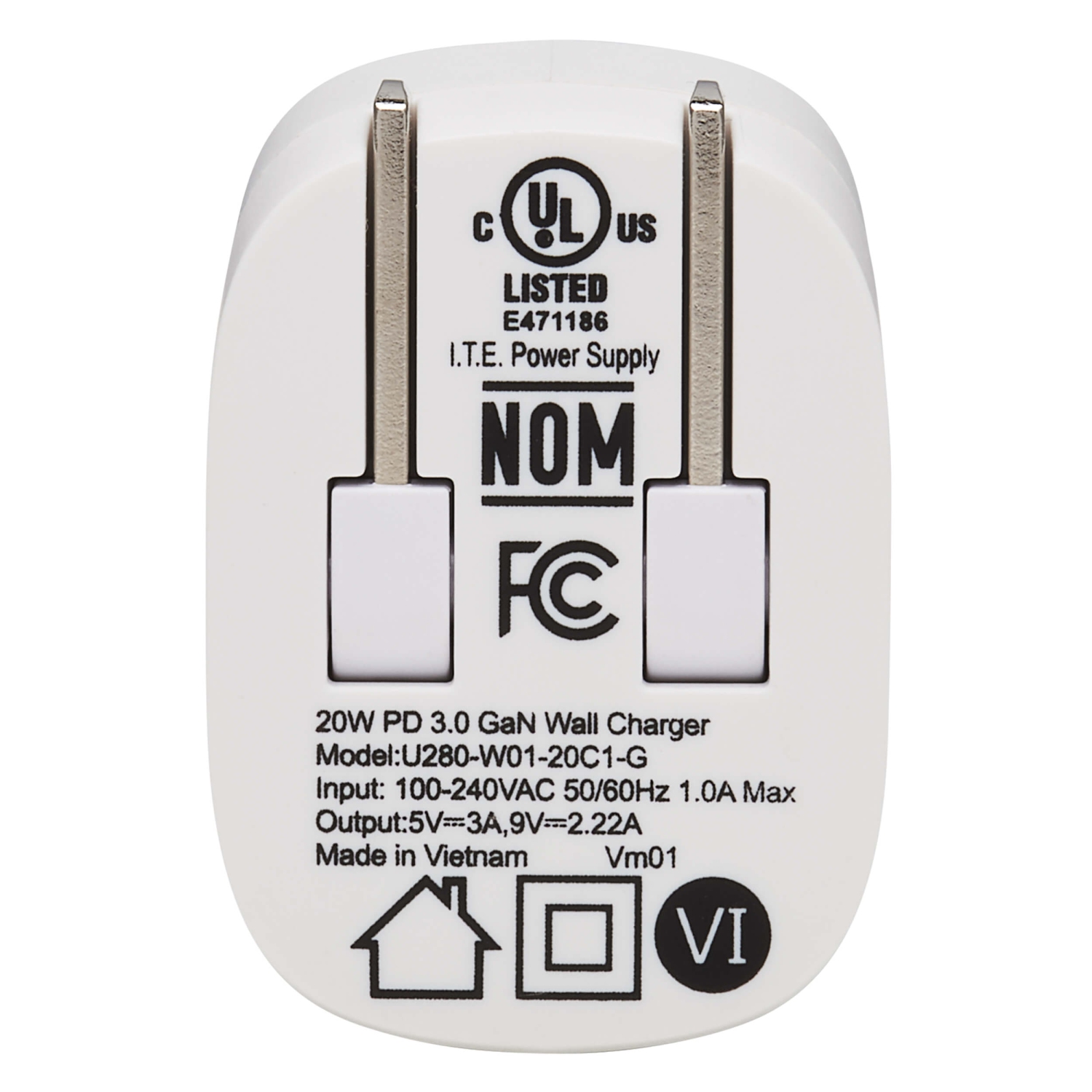 Chargeur mural compact 20&nbsp;W à 1 ports USB-C de Tripp Lite - Blanc -