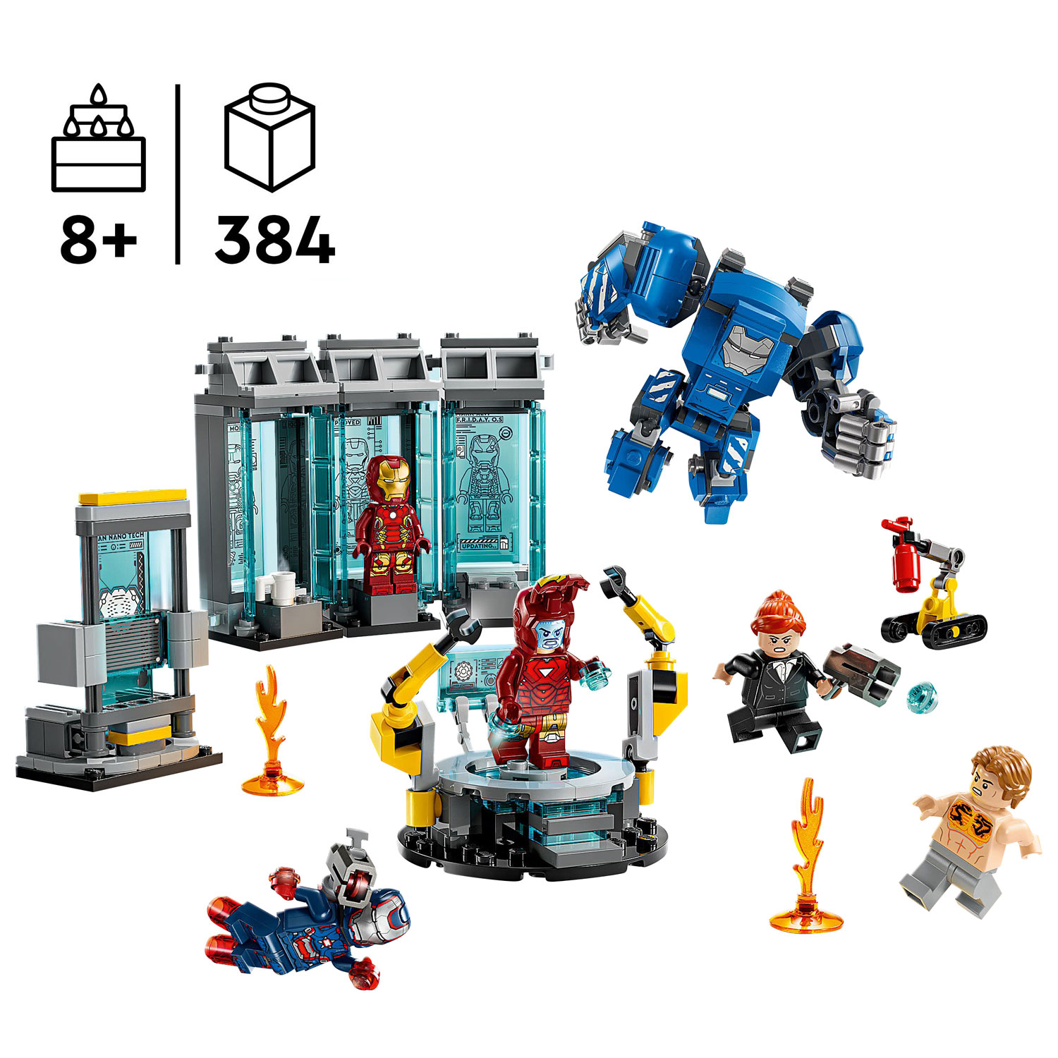 LEGO Marvel: Iron Man's Laboratory - Hall Of Armor - 384 Pieces