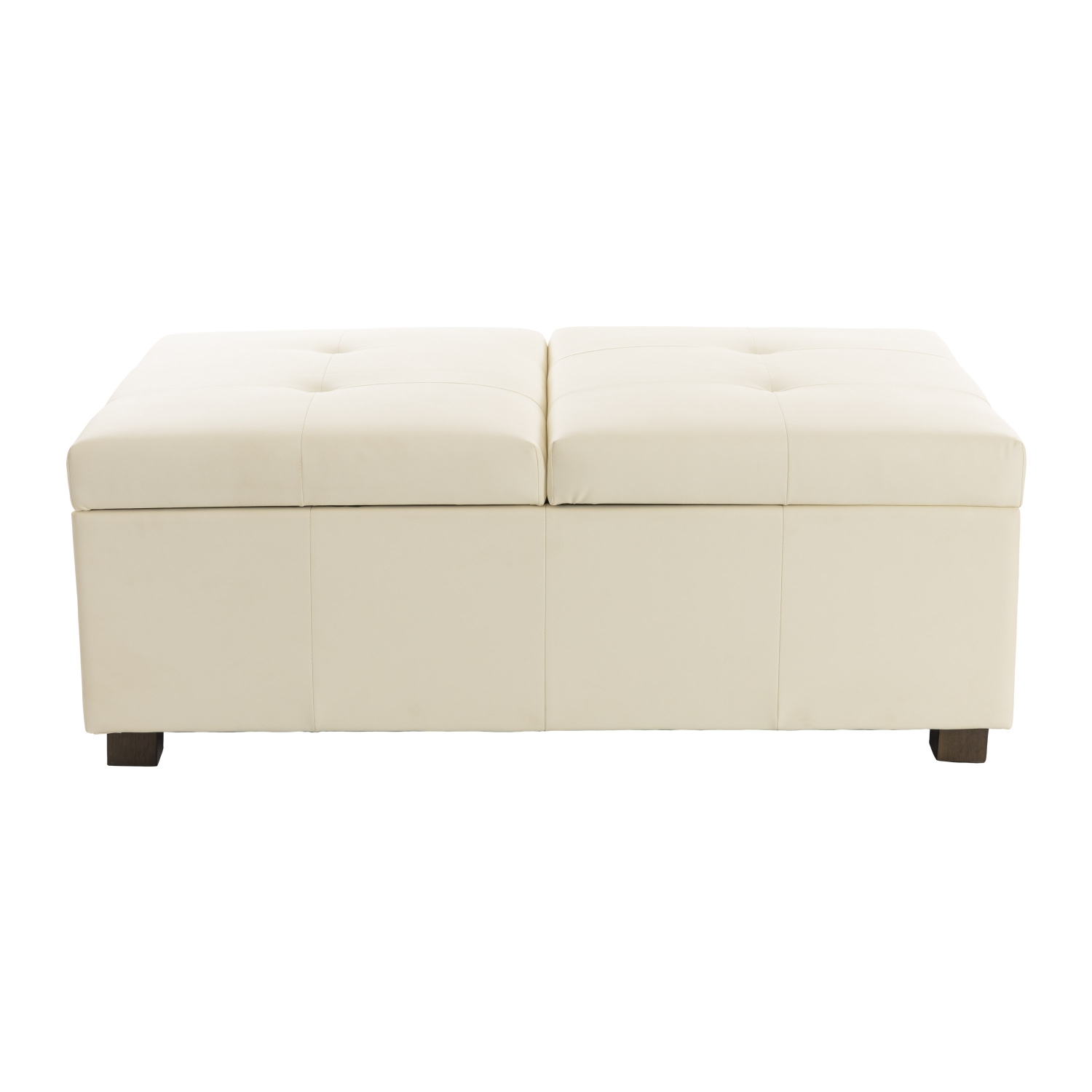 CorLiving – Très grand pouf de rangement en polyuréthane de 47&nbsp;po, pouf de rangement à 2 portes, coffre de rangement, pour salon, chambre à