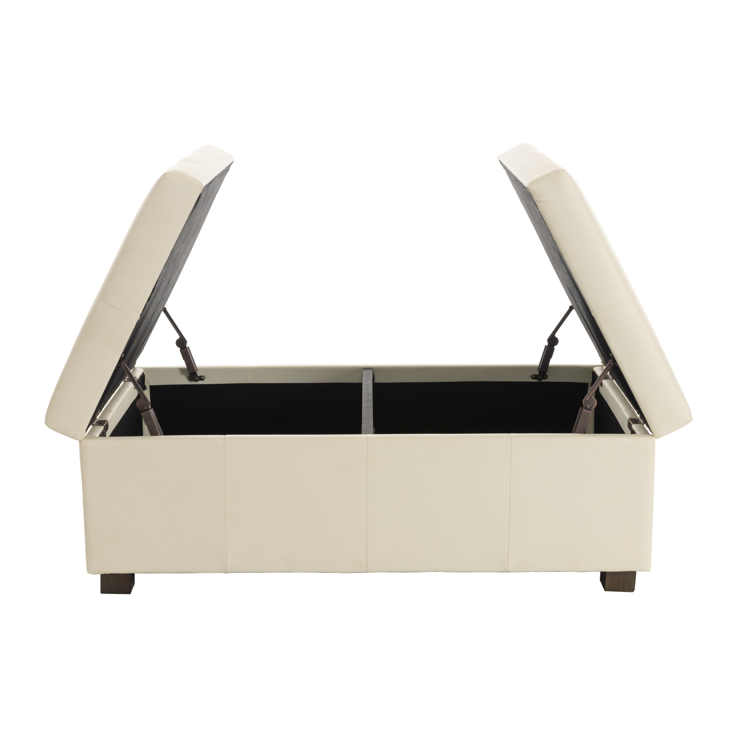 CorLiving – Très grand pouf de rangement en polyuréthane de 47&nbsp;po, pouf de rangement à 2 portes, coffre de rangement, pour salon, chambre à