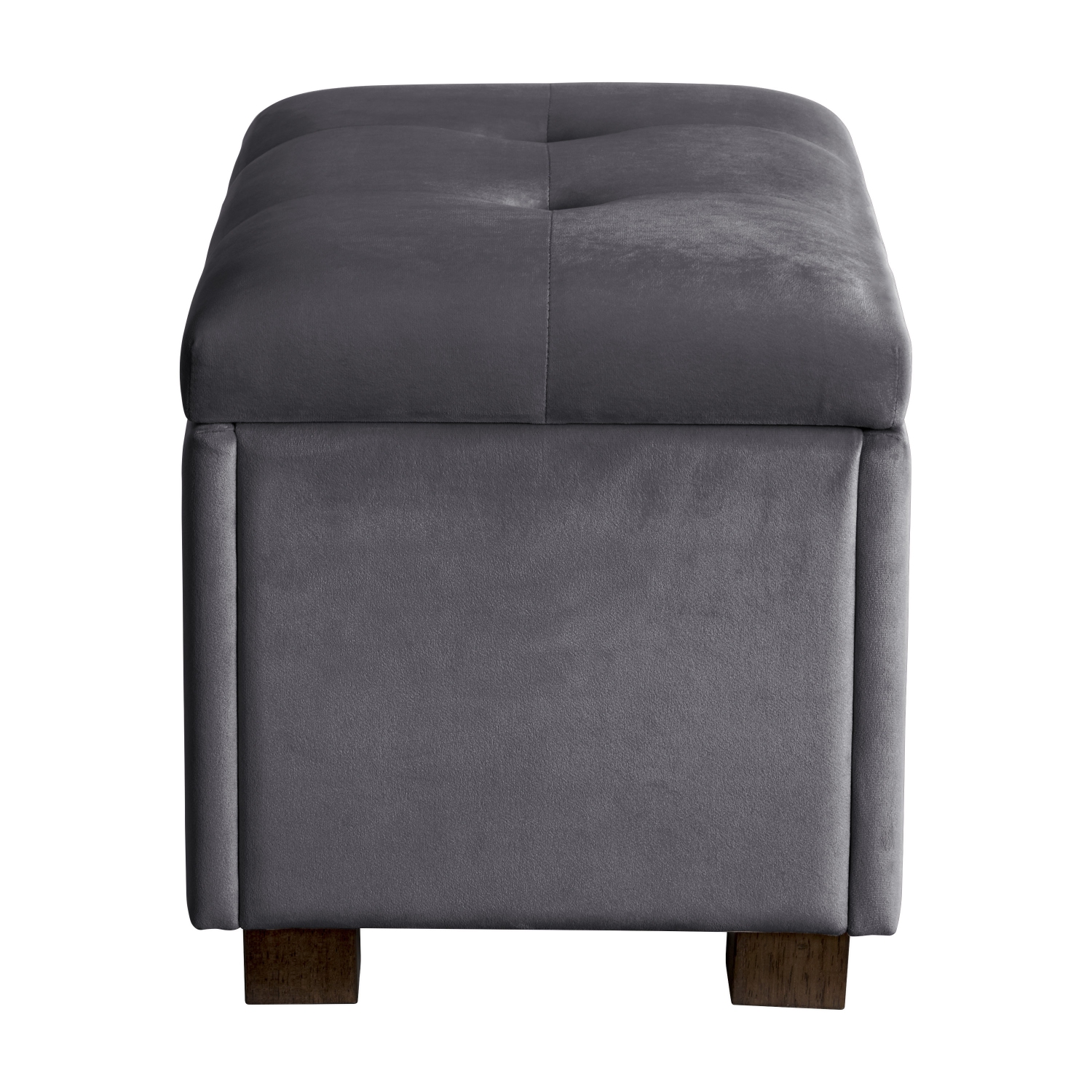 Banc pouf de rangement en velours de Corliving, petit pouf de rangement, repose-pieds, pouf pour petits espaces, pour salon, gris