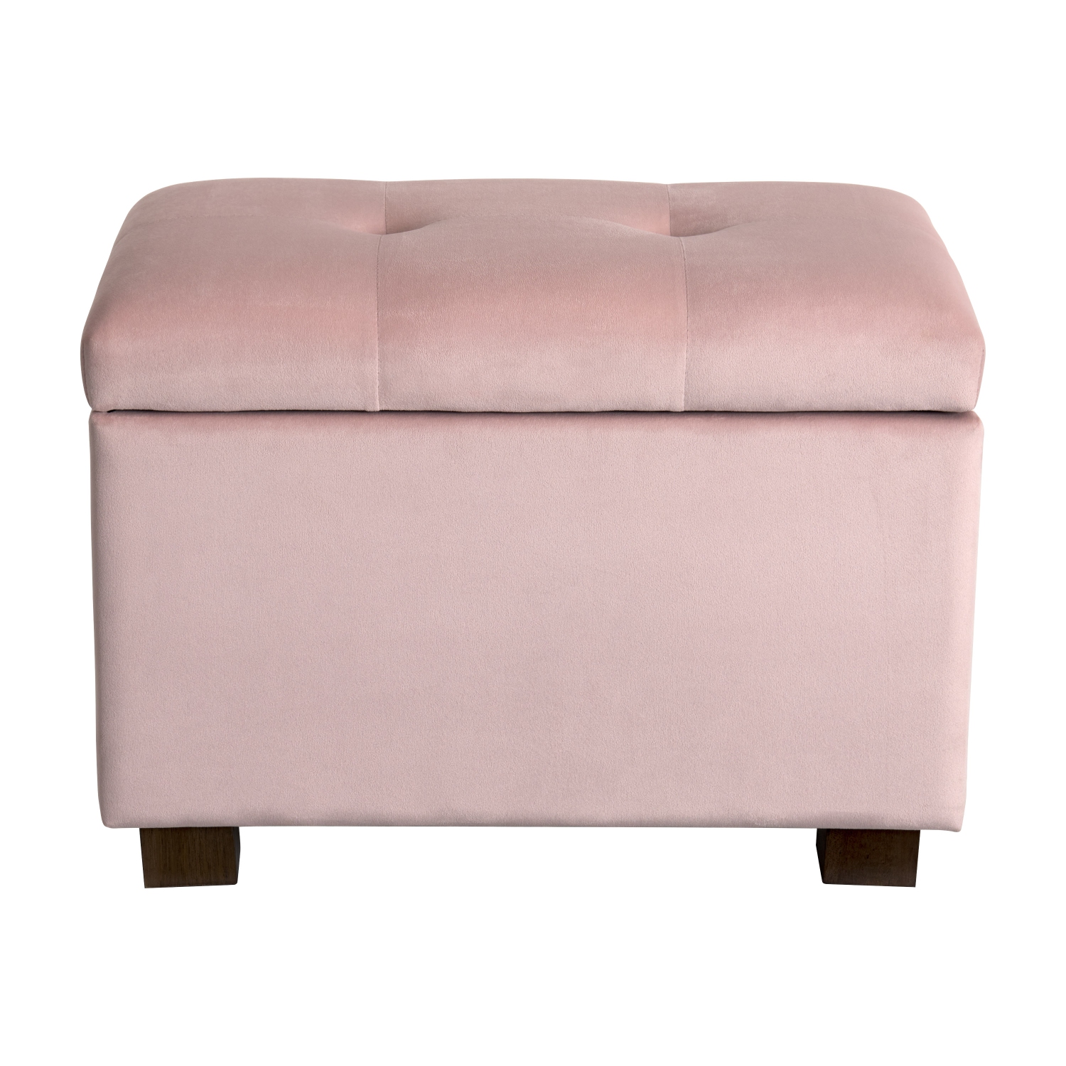 Pouf de rangement en velours de Corliving, petit pouf de rangement, repose-pieds, pouf pour petits espaces, pour salon, rose pâle