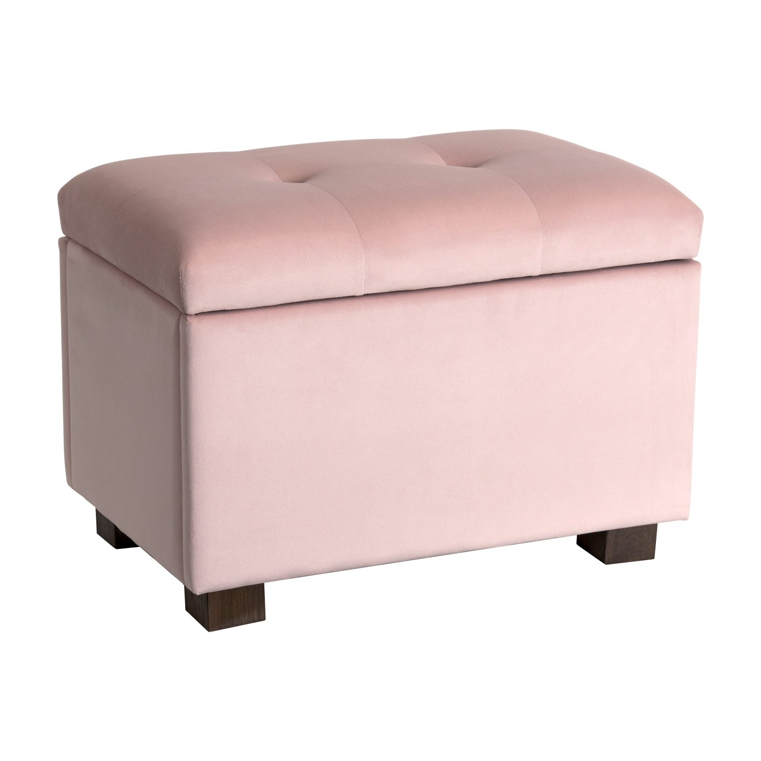 Pouf de rangement en velours de Corliving, petit pouf de rangement, repose-pieds, pouf pour petits espaces, pour salon, rose pâle