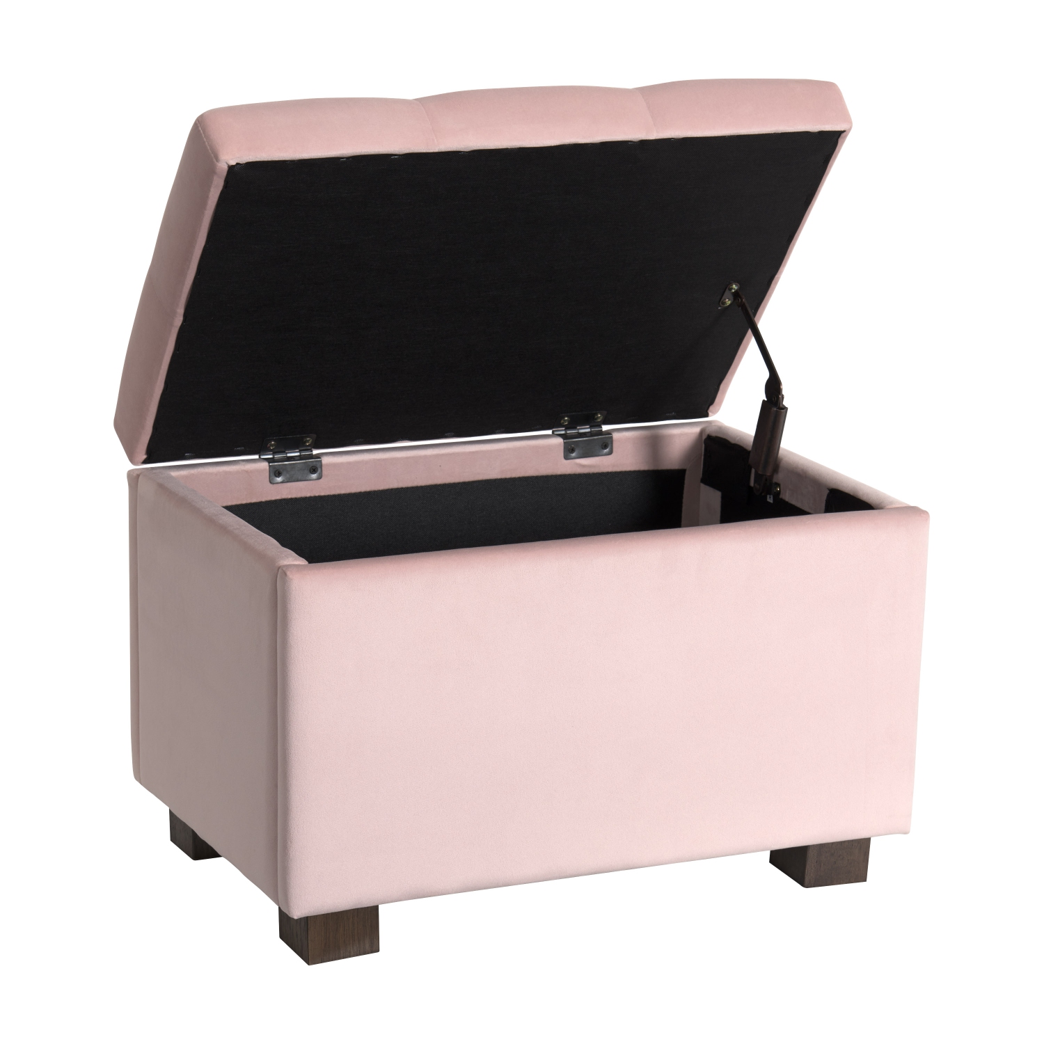 Pouf de rangement en velours de Corliving, petit pouf de rangement, repose-pieds, pouf pour petits espaces, pour salon, rose pâle