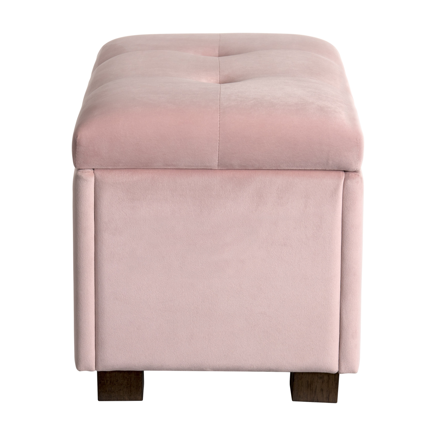 Pouf de rangement en velours de Corliving, petit pouf de rangement, repose-pieds, pouf pour petits espaces, pour salon, rose pâle