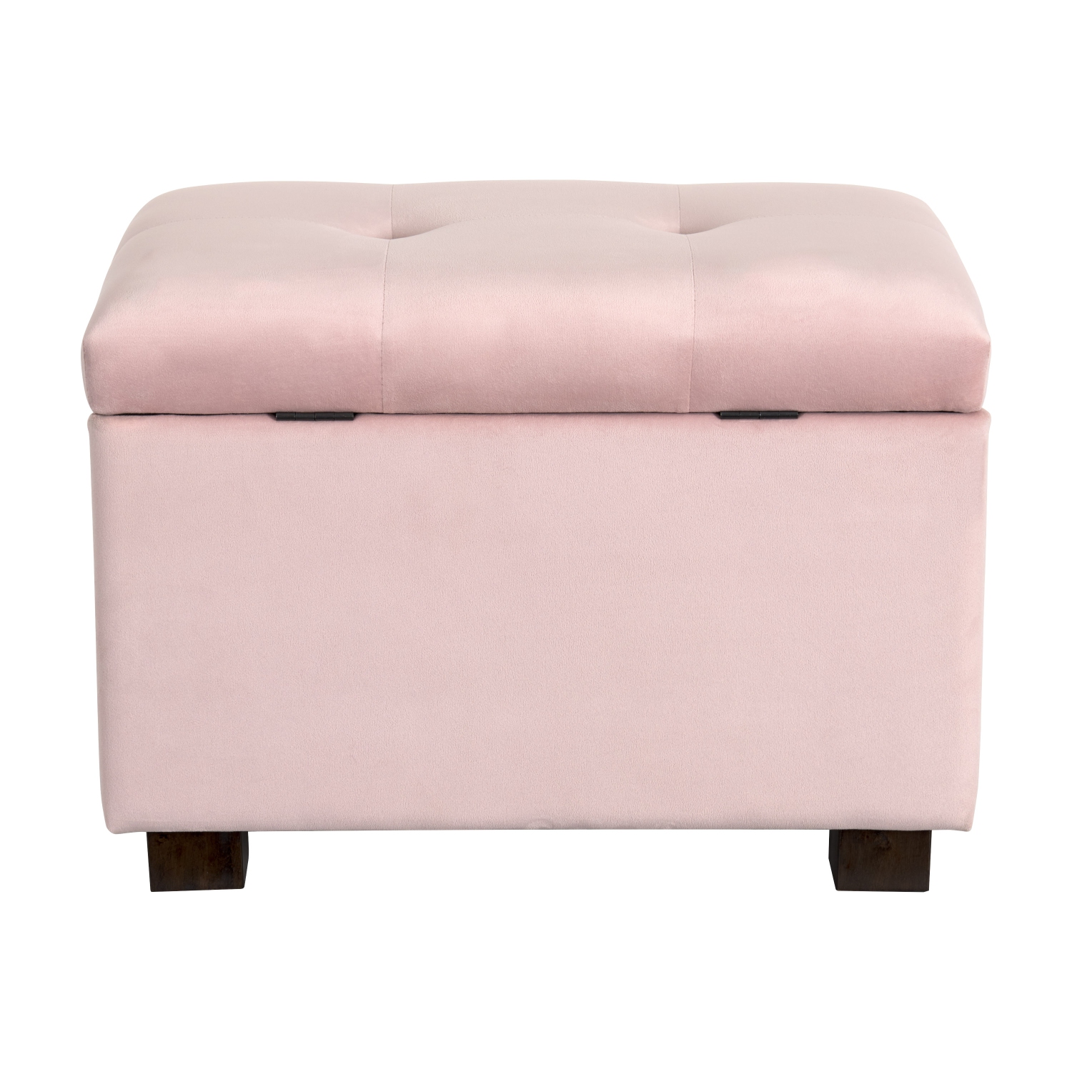 Pouf de rangement en velours de Corliving, petit pouf de rangement, repose-pieds, pouf pour petits espaces, pour salon, rose pâle