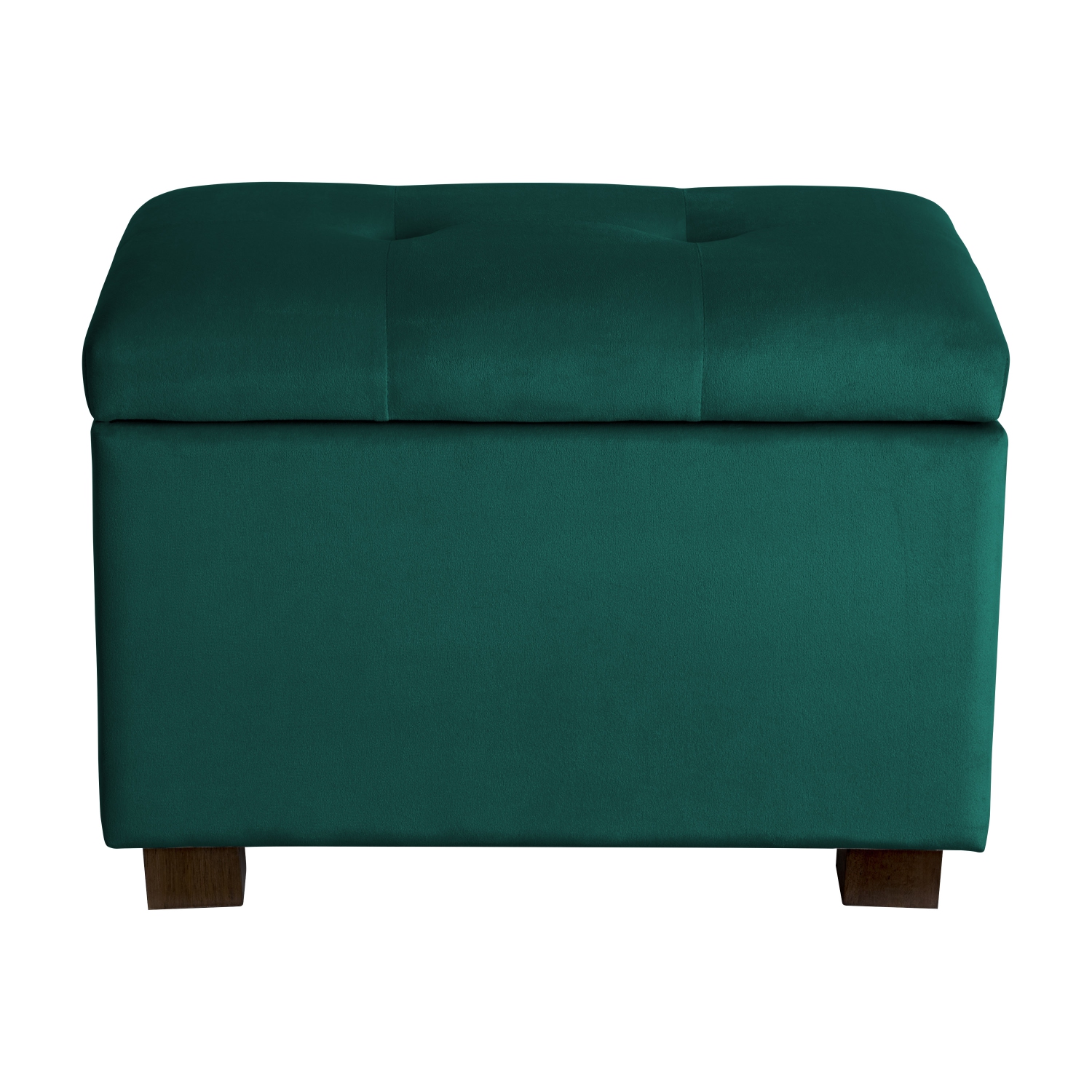 Corliving Velvet Storage Ottoman Bench, Small Storage Ottoman, Foot Rest Ottoman, Ottoman for Small Spaces, for Living Room, Green