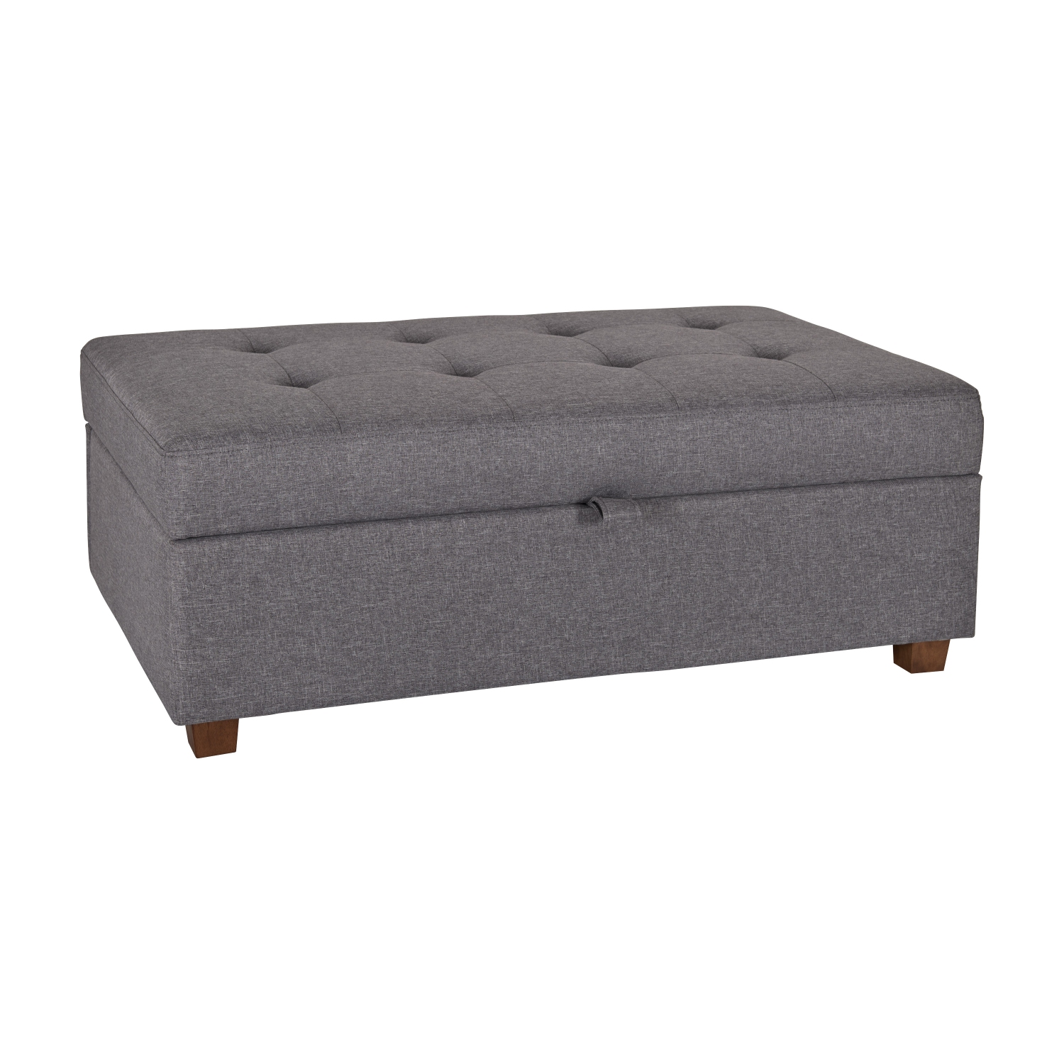 CorLiving – Très grand pouf de rangement de 47&nbsp;po, pouf de rangement, coffre de rangement, pour salon, chambre à coucher, Gris
