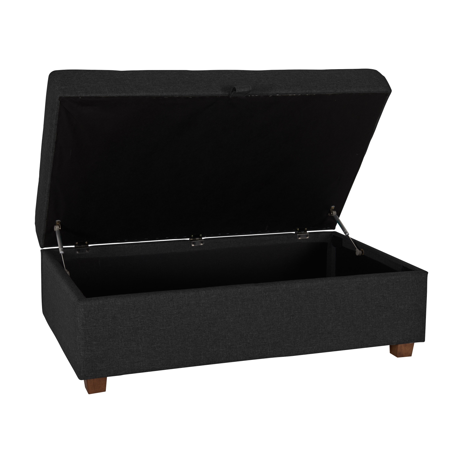 CorLiving – Très grand pouf de rangement de 47 po, pouf de rangement, coffre de rangement, pour salon, chambre à coucher, Gris foncé