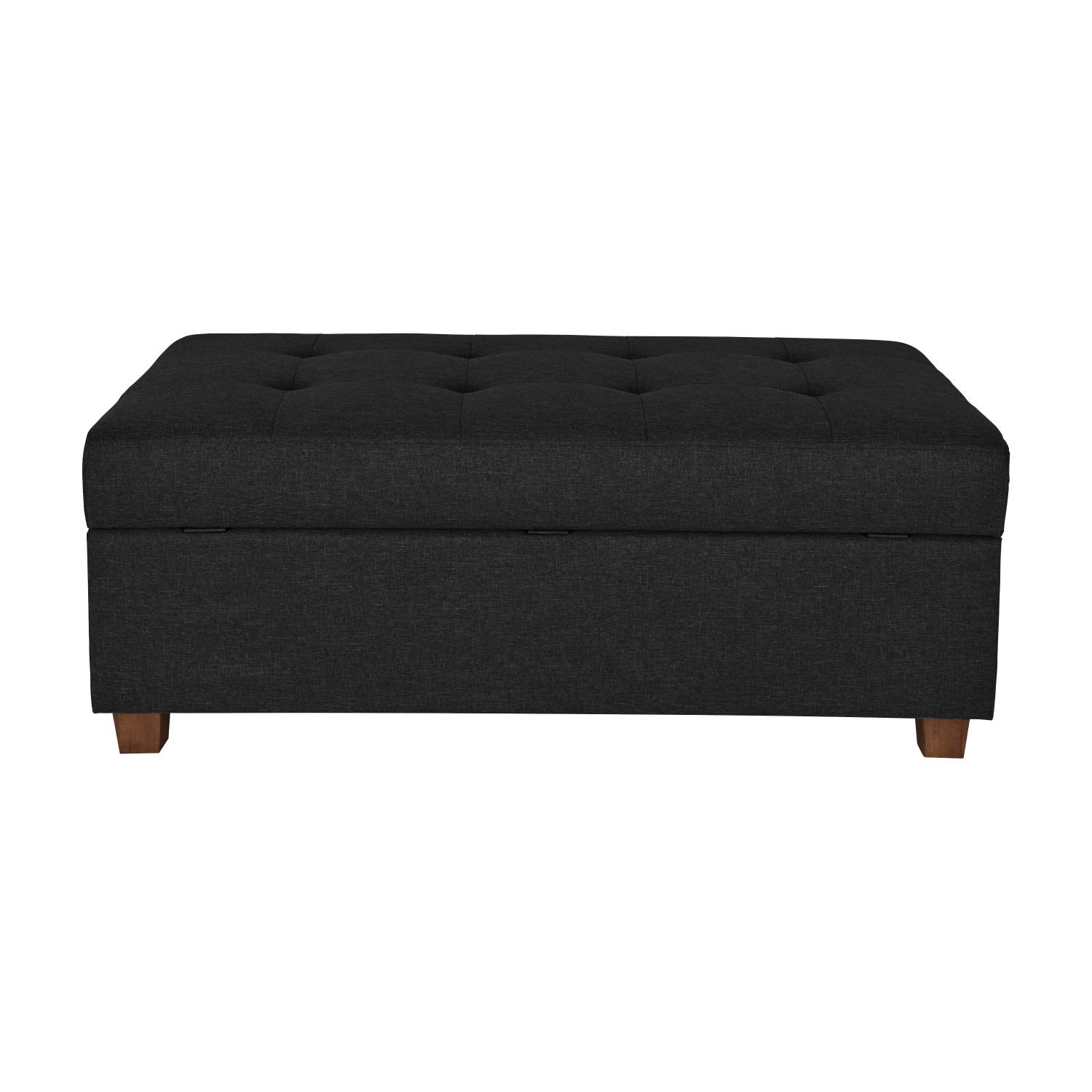 CorLiving – Très grand pouf de rangement de 47 po, pouf de rangement, coffre de rangement, pour salon, chambre à coucher, Gris foncé