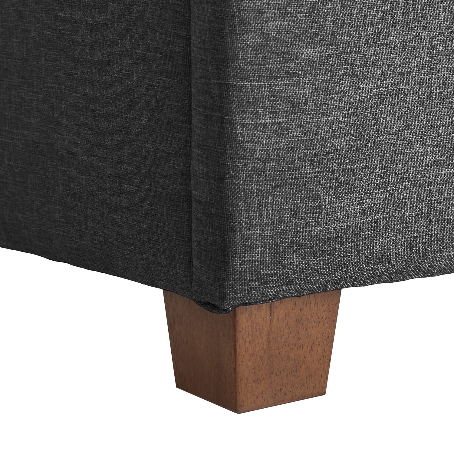 CorLiving – Très grand pouf de rangement de 47 po, pouf de rangement, coffre de rangement, pour salon, chambre à coucher, Gris foncé