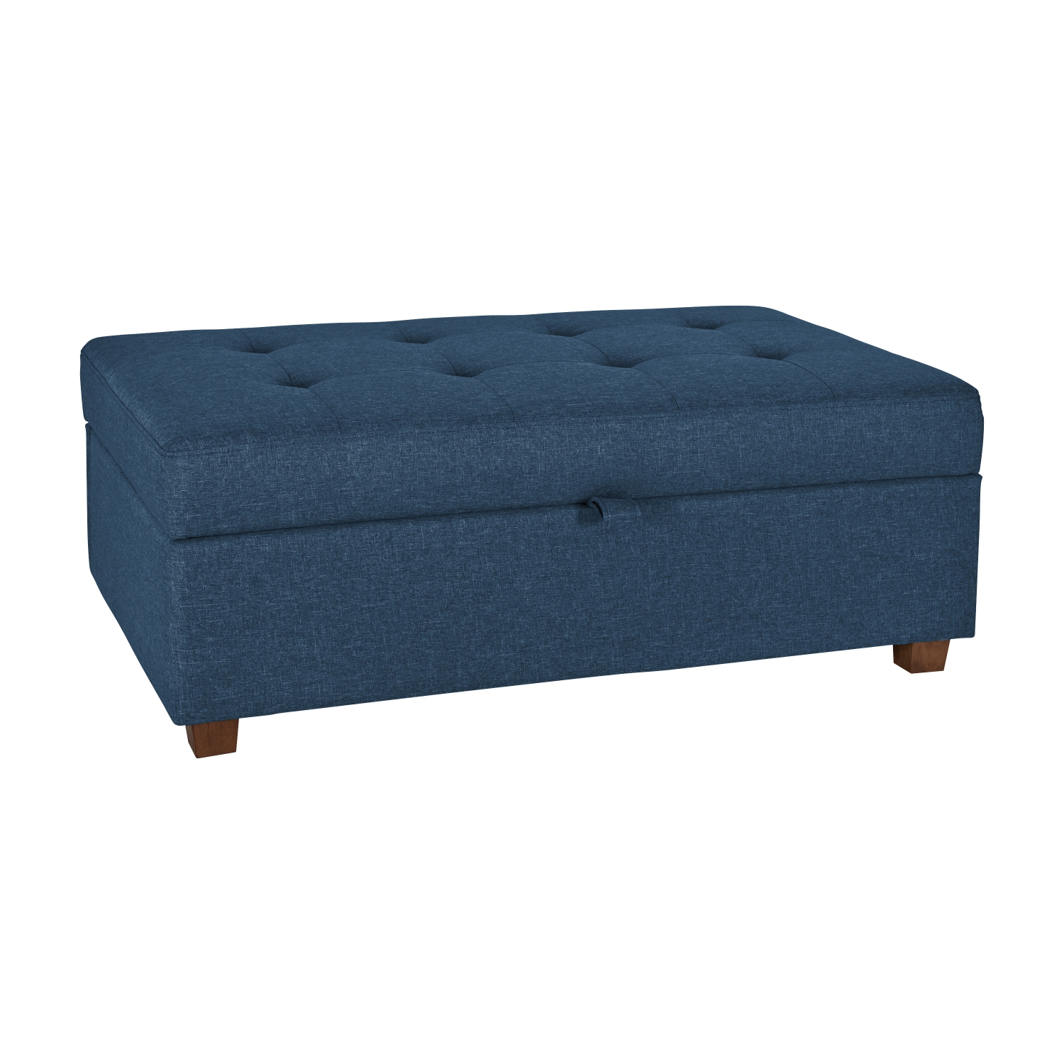 CorLiving – Très grand pouf de rangement de 47&nbsp;po, pouf de rangement, coffre de rangement, pour salon, chambre à coucher, Bleu