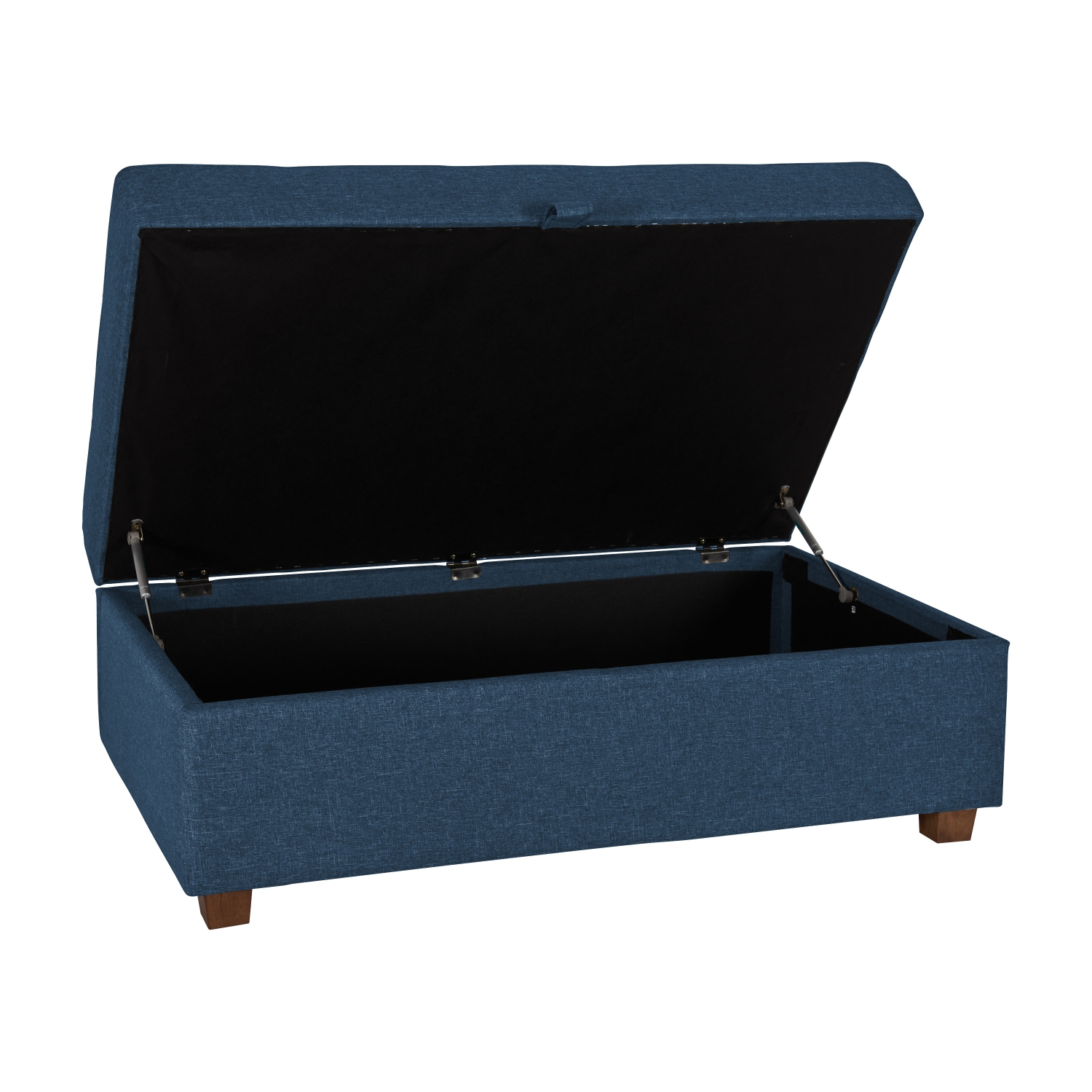 CorLiving – Très grand pouf de rangement de 47&nbsp;po, pouf de rangement, coffre de rangement, pour salon, chambre à coucher, Bleu