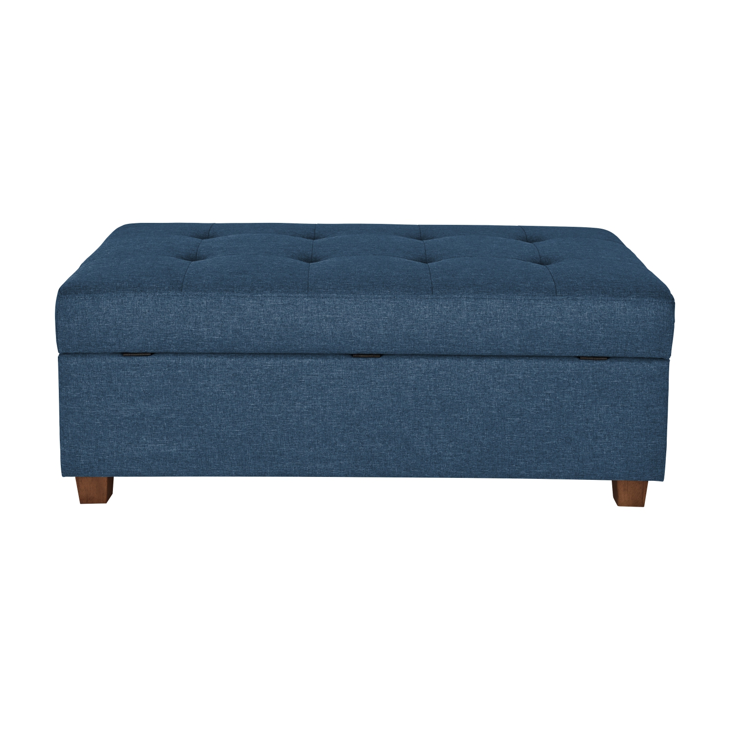 CorLiving – Très grand pouf de rangement de 47&nbsp;po, pouf de rangement, coffre de rangement, pour salon, chambre à coucher, Bleu