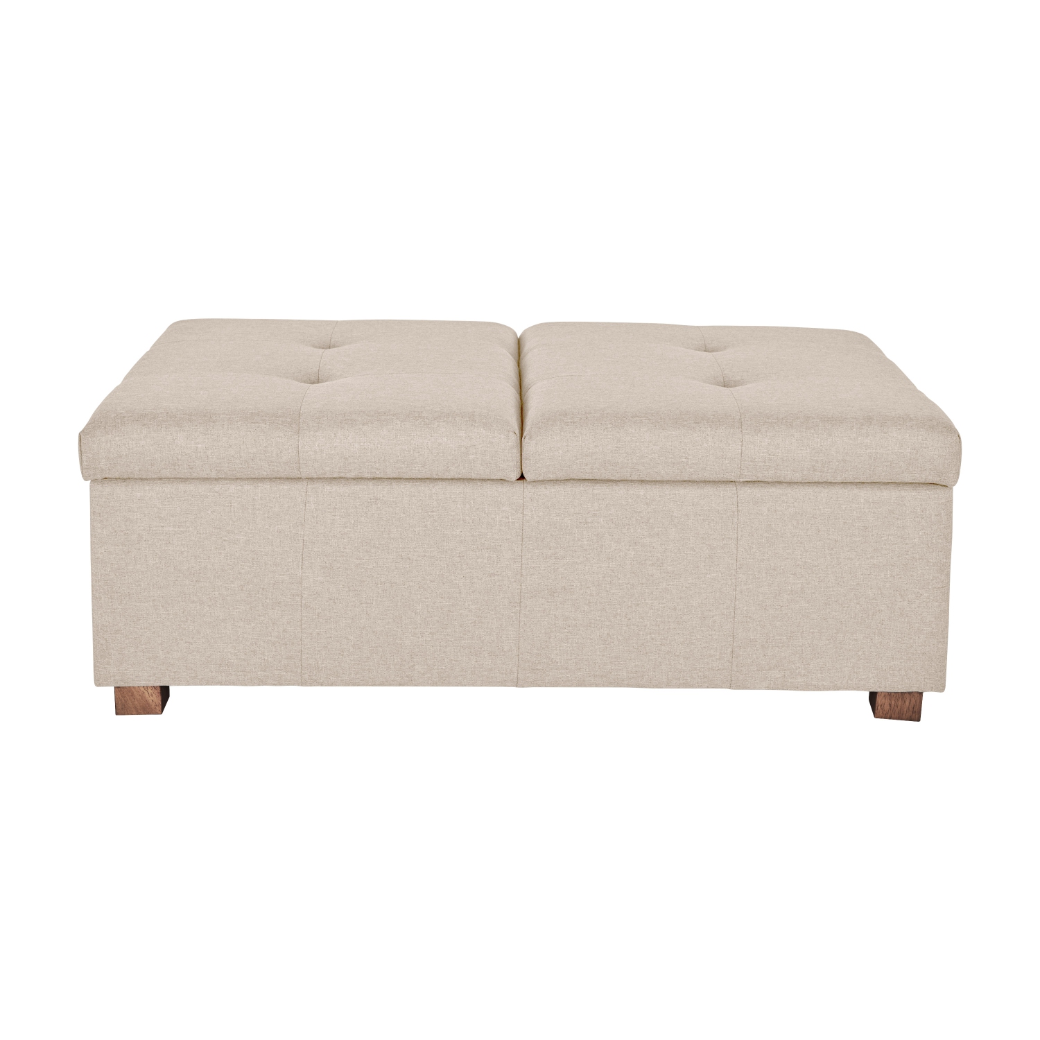 CorLiving Storage Ottoman, Extra Large Two Compartment Storage Tufted Ottoman Bench for Living Room, Bedroom, Storage