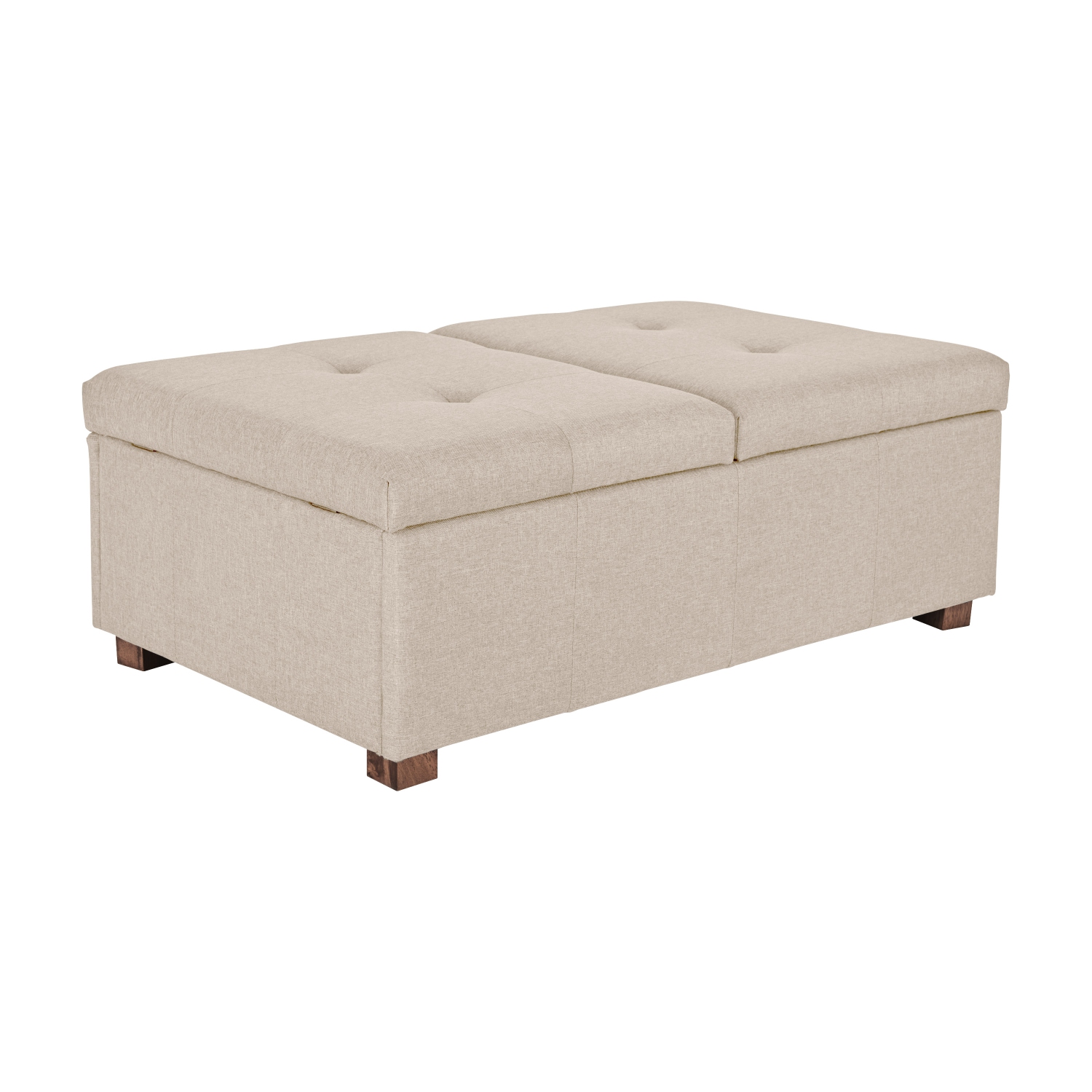 CorLiving Storage Ottoman, Extra Large Two Compartment Storage Tufted Ottoman Bench for Living Room, Bedroom, Storage
