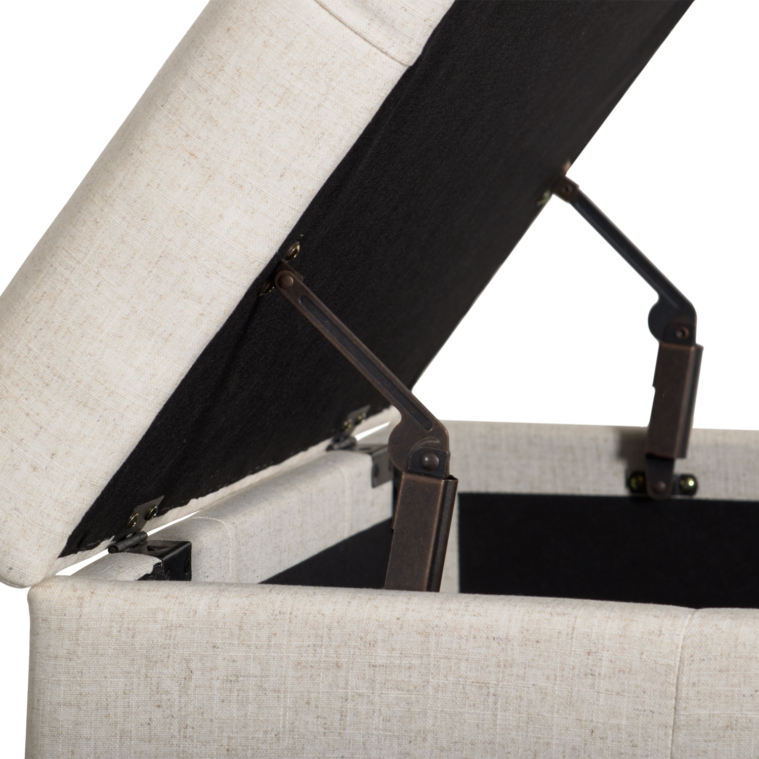 CorLiving Storage Ottoman, Extra Large Two Compartment Storage Tufted Ottoman Bench for Living Room, Bedroom, Storage