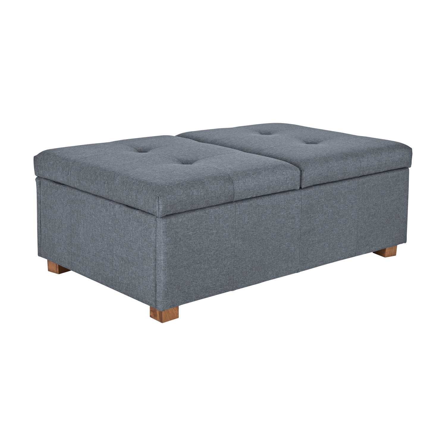 CorLiving Storage Ottoman, Extra Large Two Compartment Storage Tufted Ottoman Bench for Living Room, Bedroom, Storage