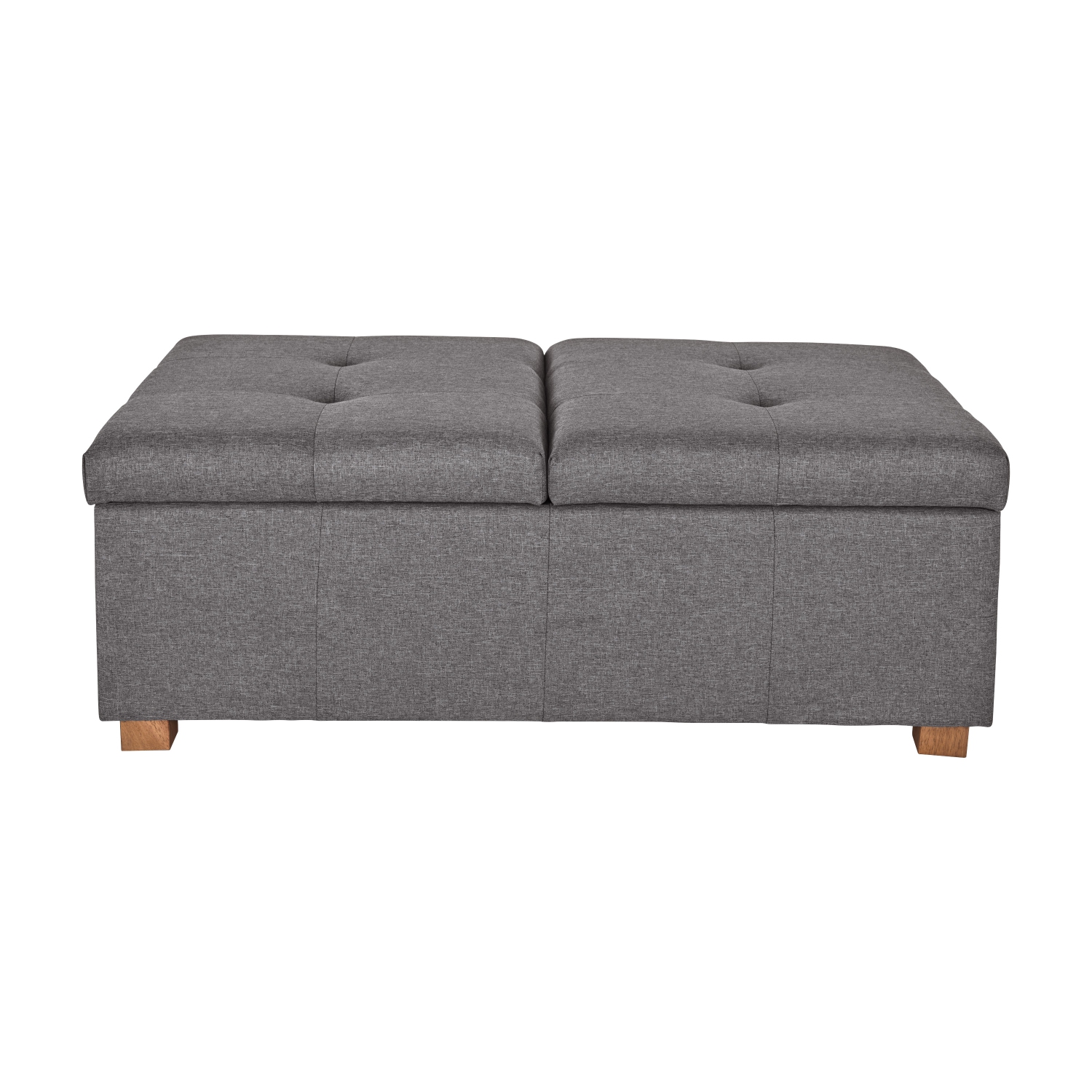 CorLiving Storage Ottoman, Extra Large Two Compartment Storage Tufted Ottoman Bench for Living Room, Bedroom, Storage