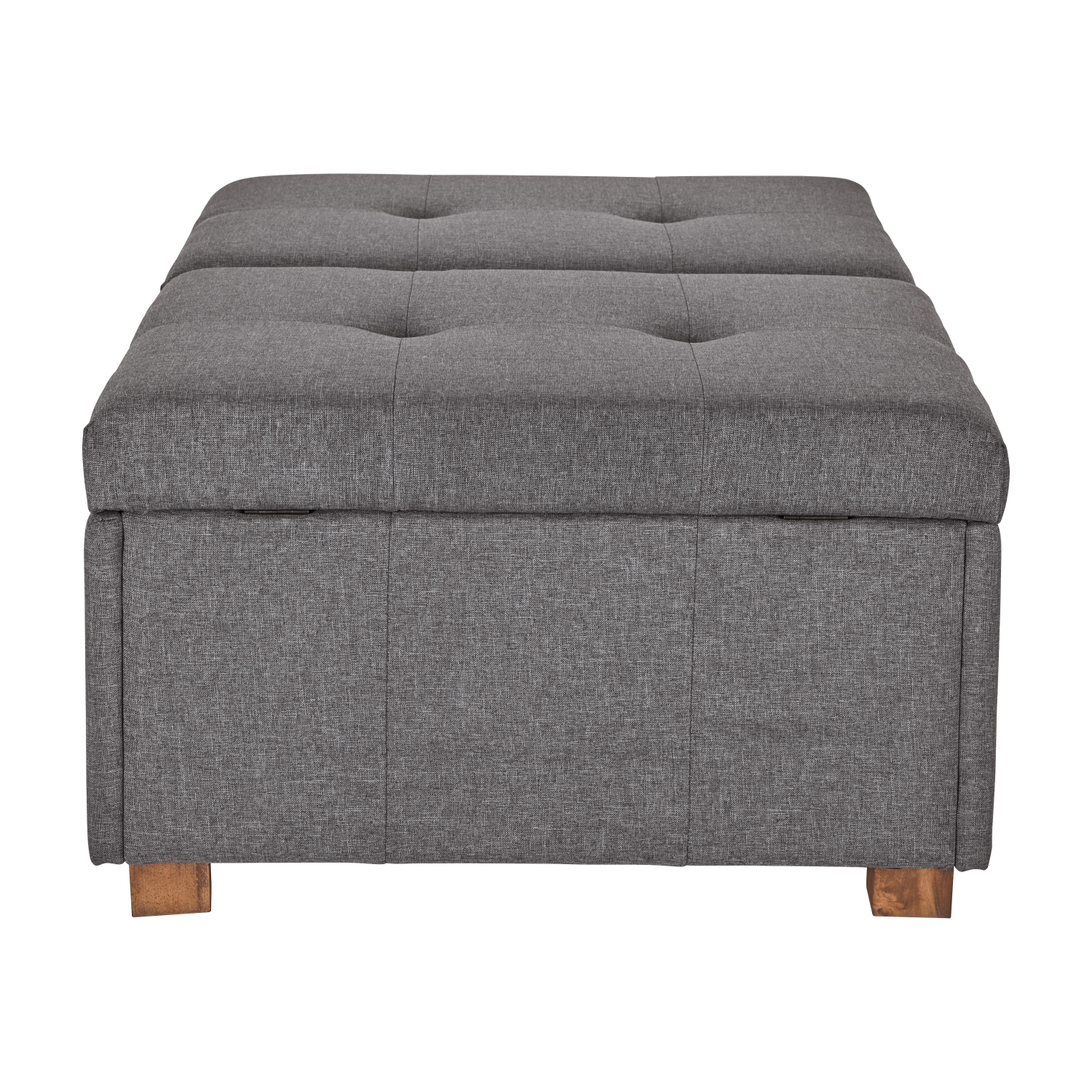 CorLiving Storage Ottoman, Extra Large Two Compartment Storage Tufted Ottoman Bench for Living Room, Bedroom, Storage