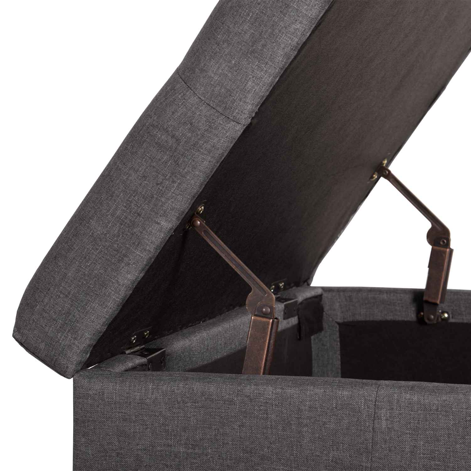 CorLiving Storage Ottoman, Extra Large Two Compartment Storage Tufted Ottoman Bench for Living Room, Bedroom, Storage