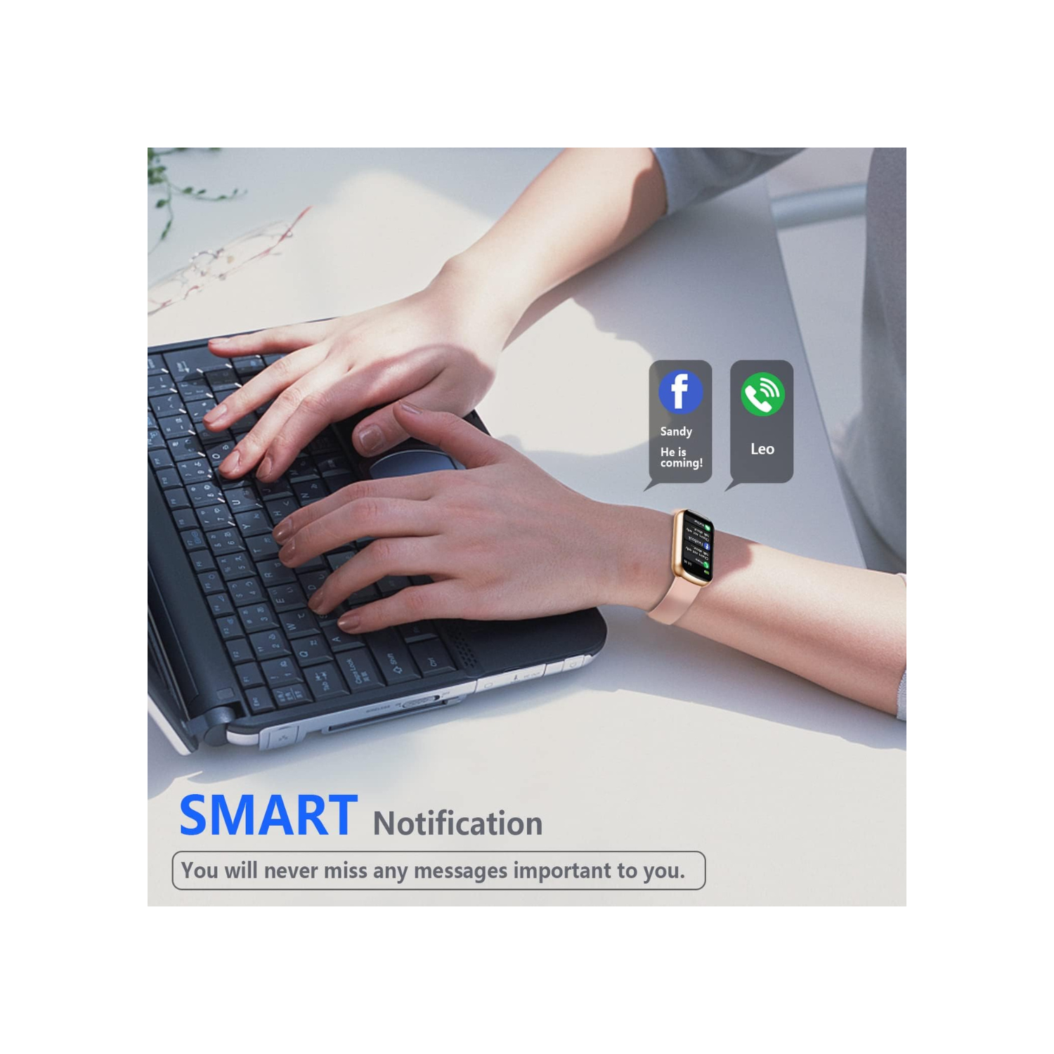 Slim Fitness Tracker with Blood Pressure, 24/7 Heart Rate and Sleep Tracking, IP68 Waterproof Activity Trackers and Smart Watches with Step Tracker,