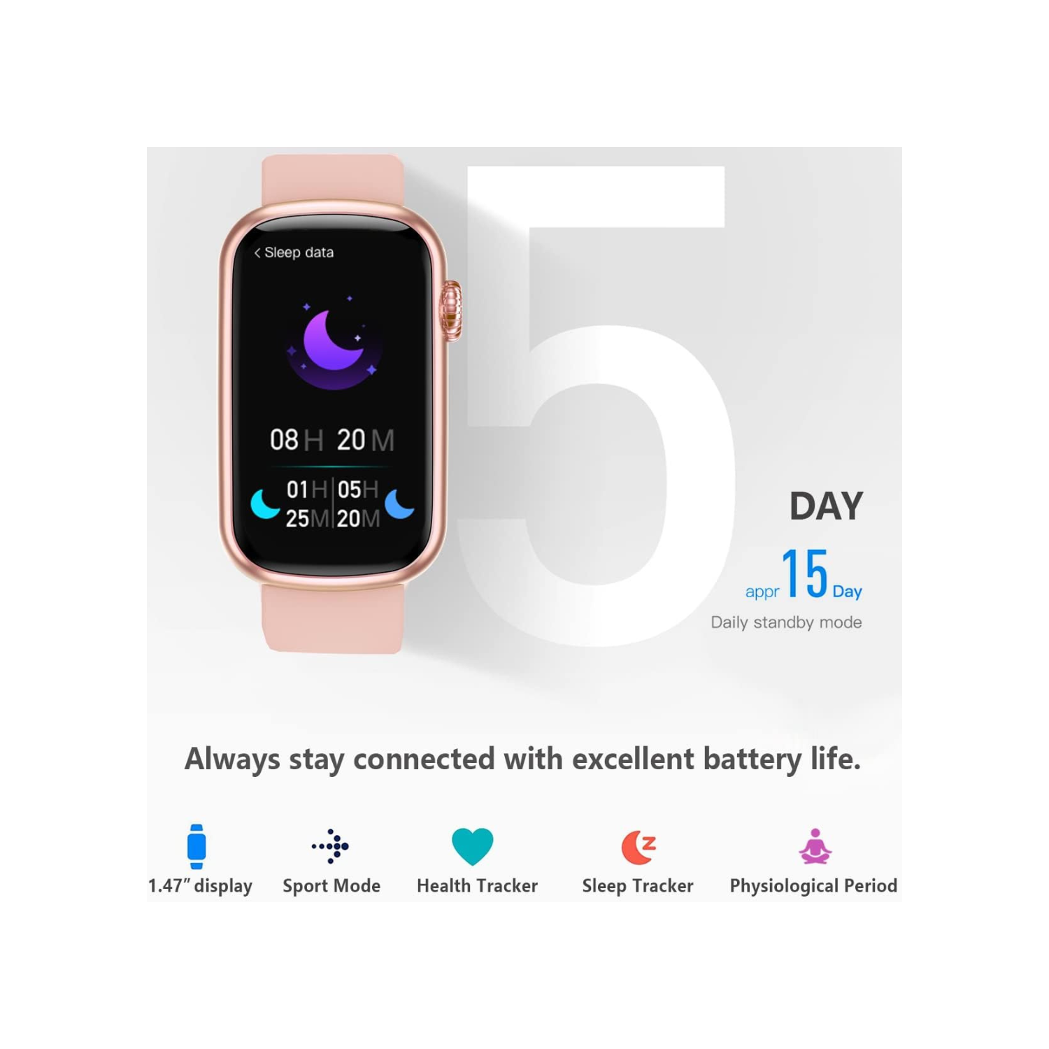 Slim Fitness Tracker with Blood Pressure, 24/7 Heart Rate and Sleep Tracking, IP68 Waterproof Activity Trackers and Smart Watches with Step Tracker,