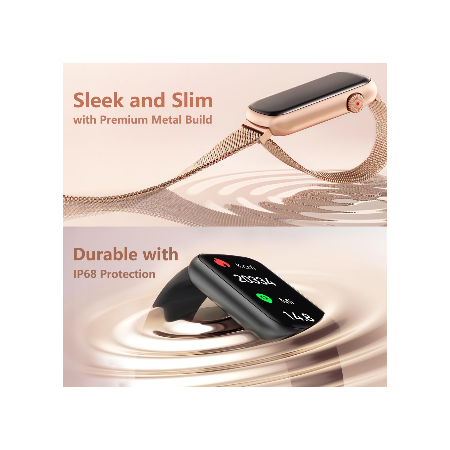 Slim Fitness Tracker with Blood Pressure, 24/7 Heart Rate and Sleep Tracking, IP68 Waterproof Activity Trackers and Smart Watches with Step Tracker,