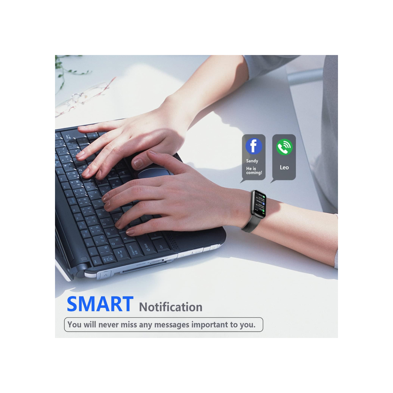 Slim Fitness Tracker with Blood Pressure, 24/7 Heart Rate and Sleep Tracking, IP68 Waterproof Activity Trackers and Smart Watches with Step Tracker,