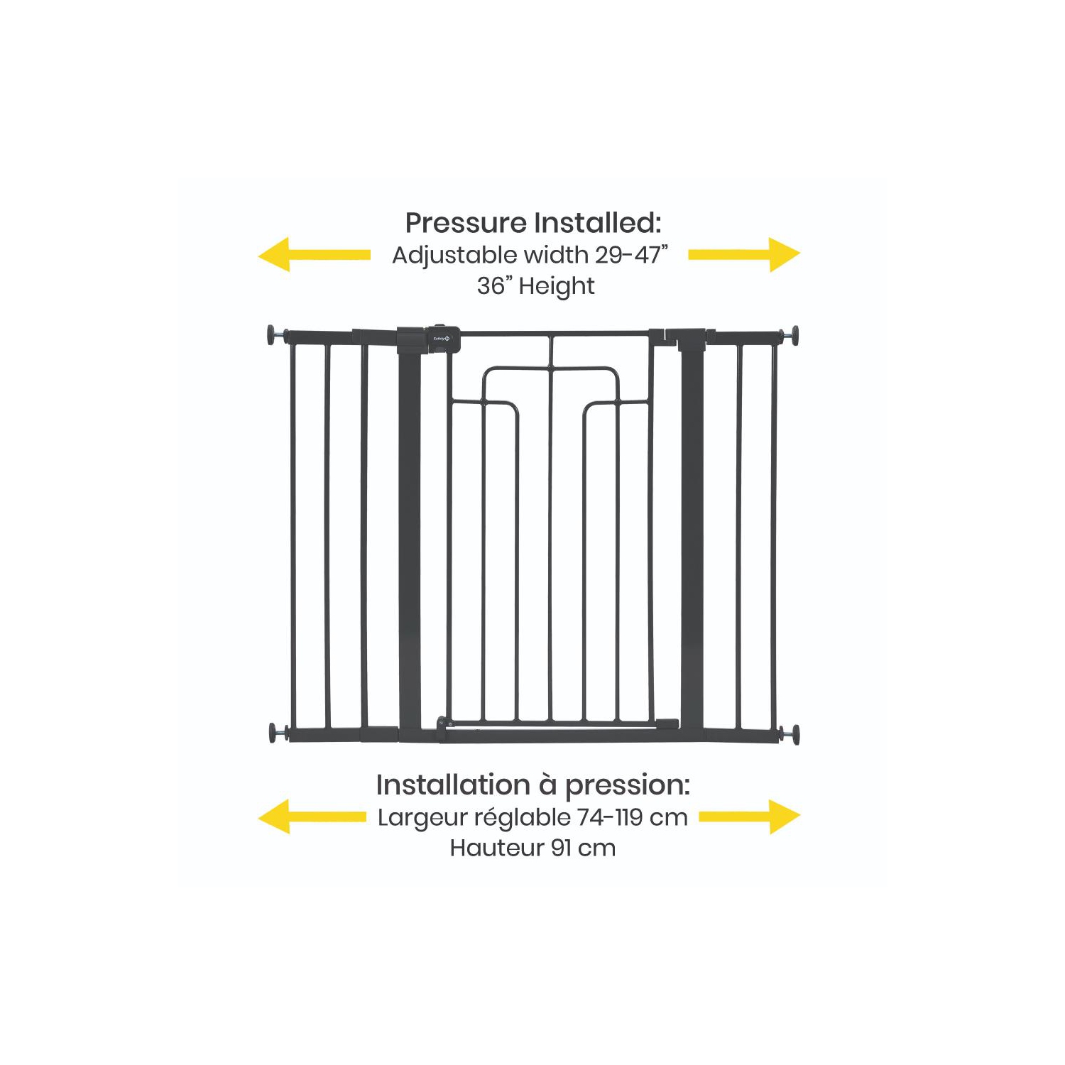 Barrière contemporaine en métal haute et large - Noir