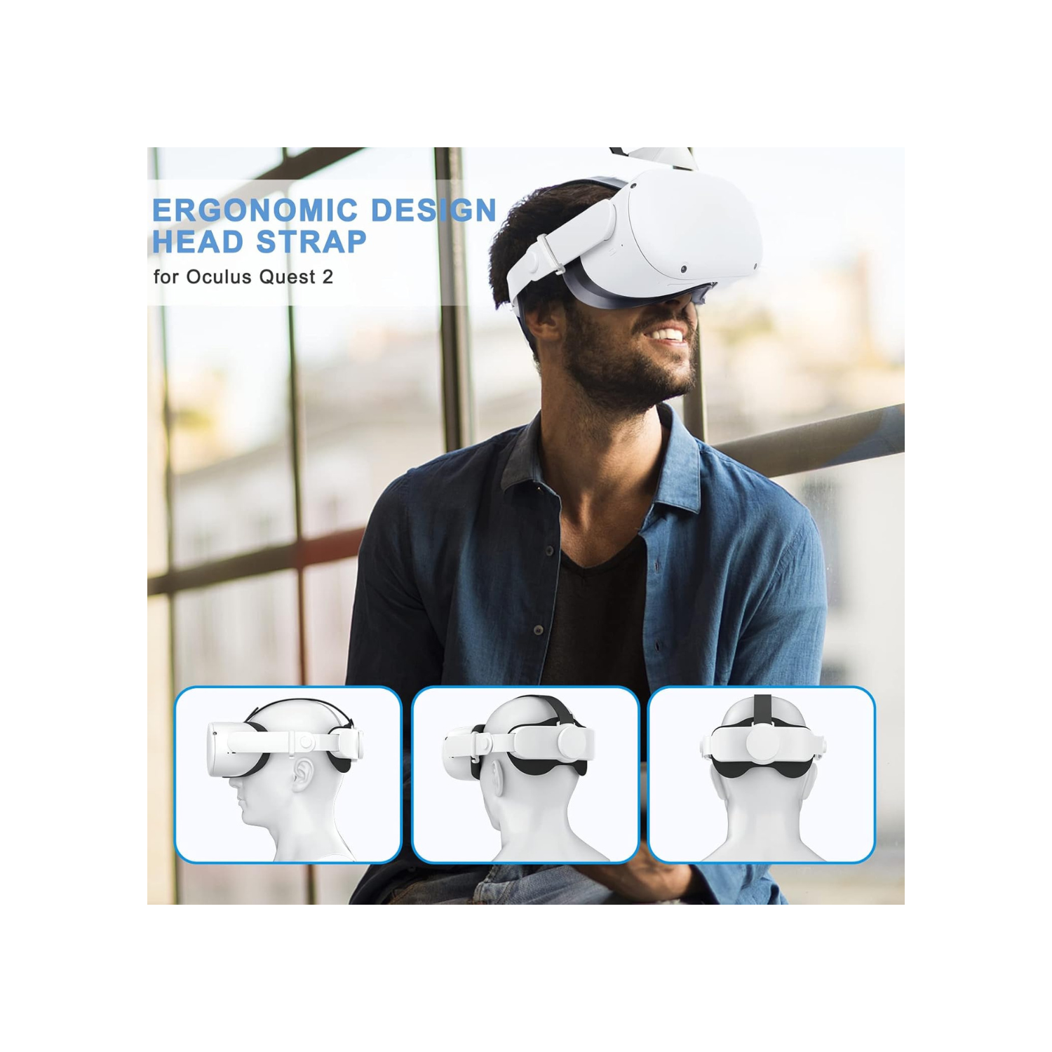 Head Strap for Oculus Quest 2 - Elite Strap Replacement for Meta/Oculus Quest 2, VR Accessories Compatible with Quest 2 - Enhanced Comfort, Reduce