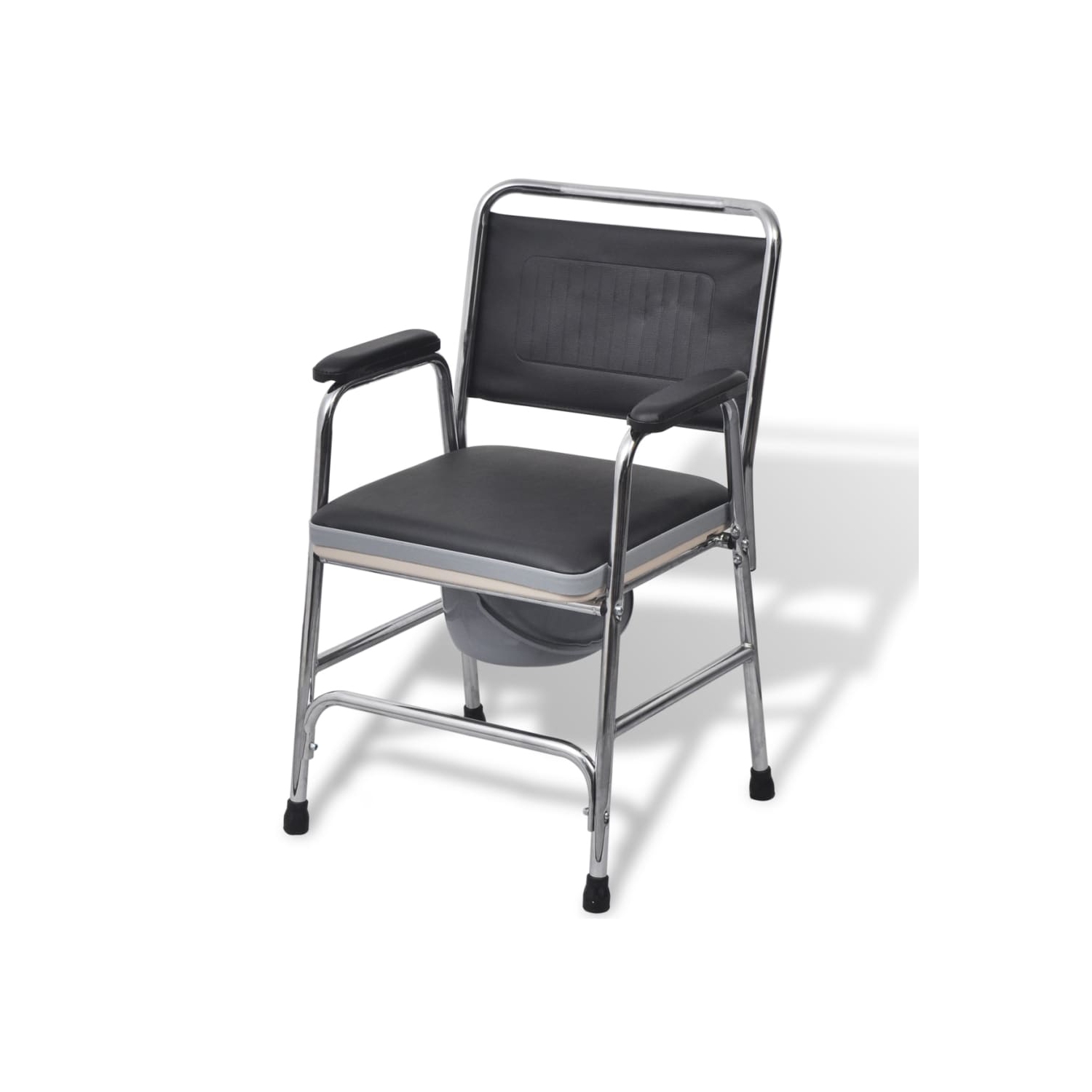 vidaXL Commode Chair Steel Black