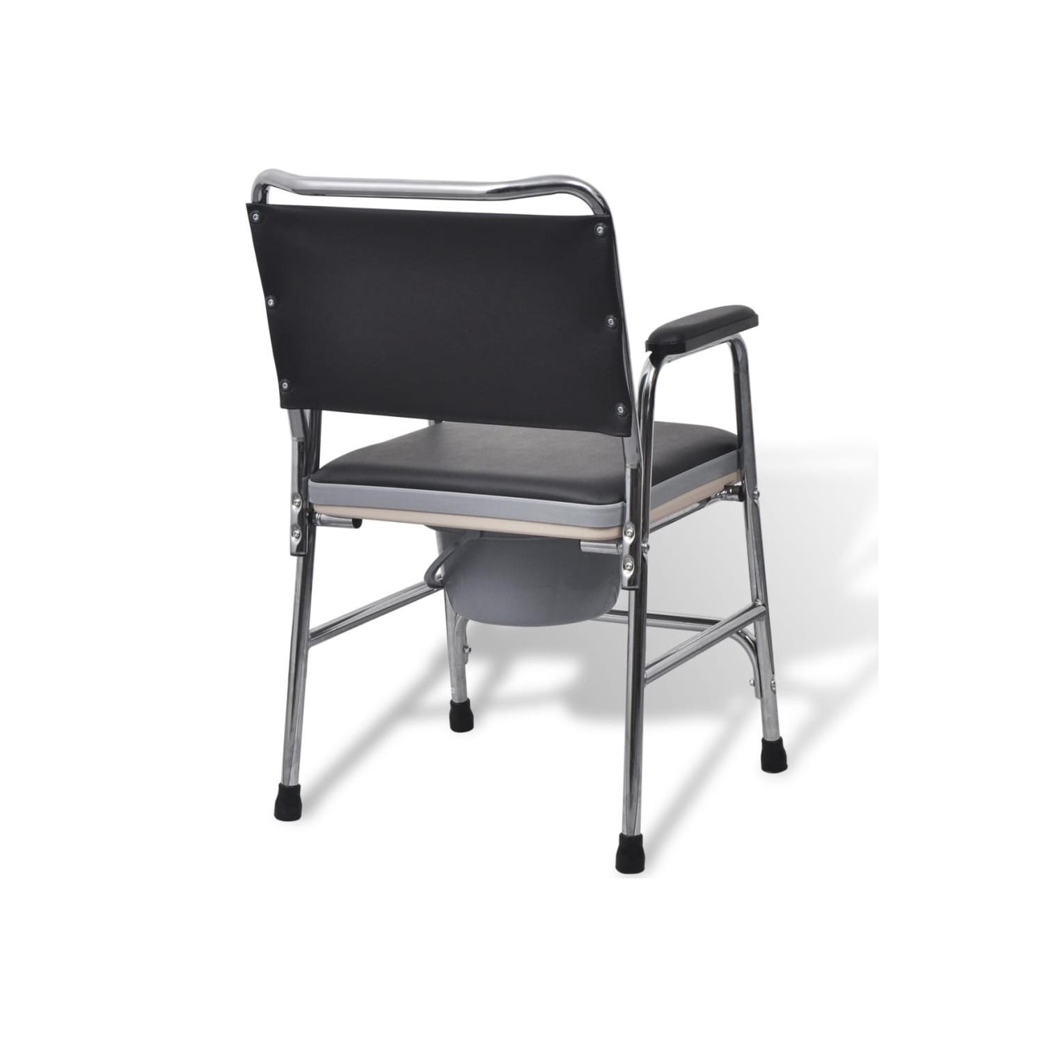 vidaXL Commode Chair Steel Black