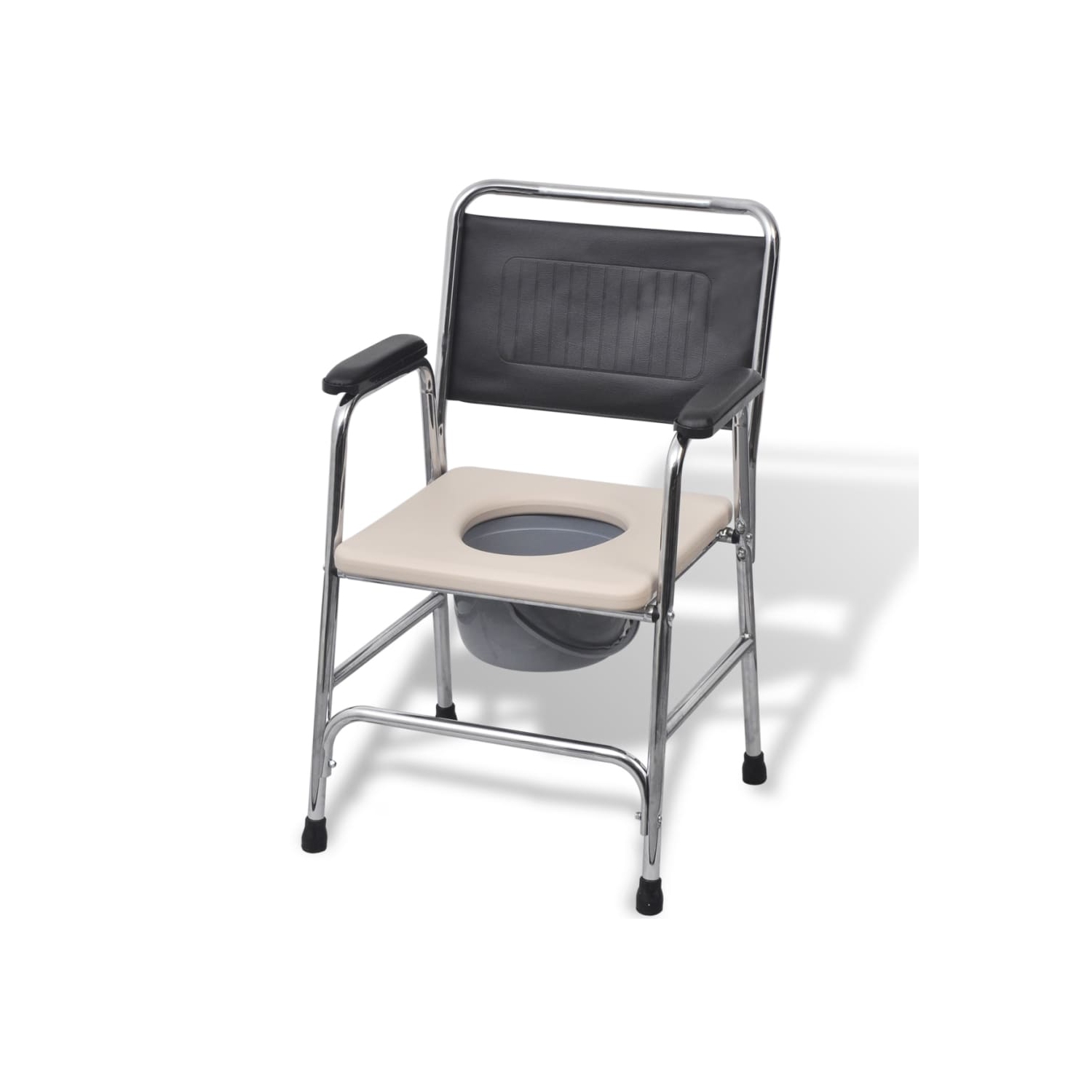 vidaXL Commode Chair Steel Black
