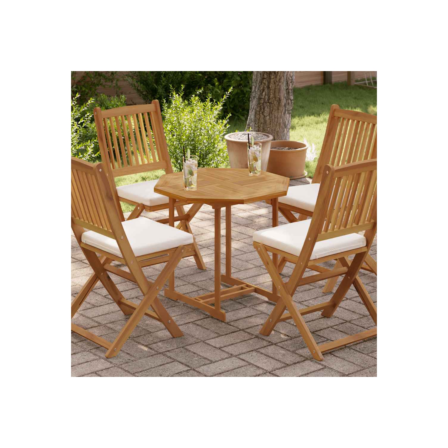 vidaXL Table Top 70x70x2.5 cm Octagonal Solid Wood Teak