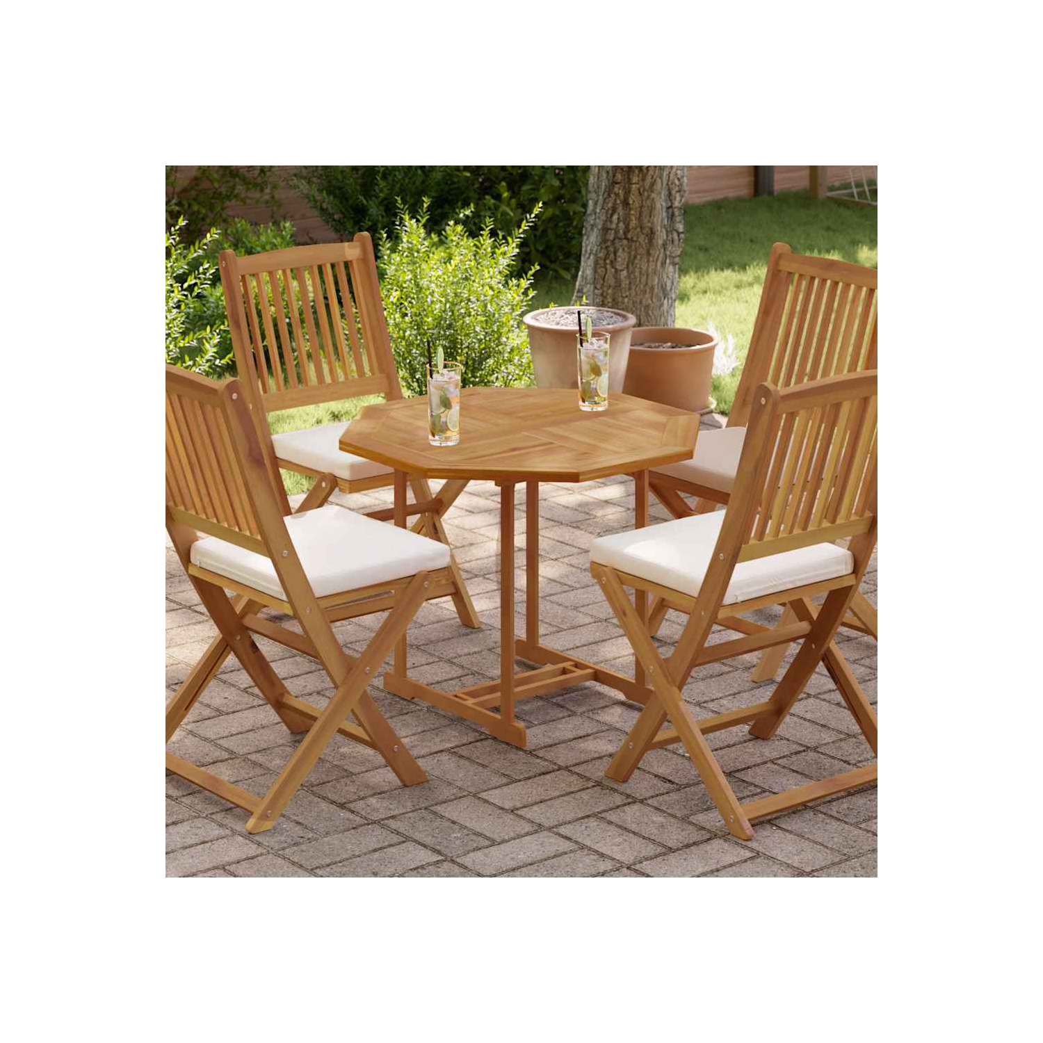 VidaXL Dessus de table 80x80x2.5&nbsp;cm Teck de bois massif octogonal