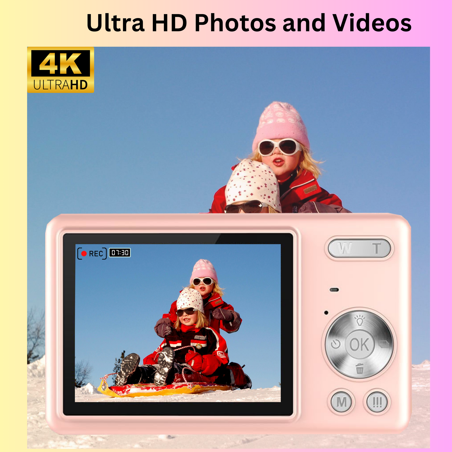 MAKATA Kid's 4K Digital Camera and Video Recorder 48MP 16X Zoom 1080P HD Vlogging Point and Shoot Camera 32GB Memory Card, Gift for Kids, Teens,