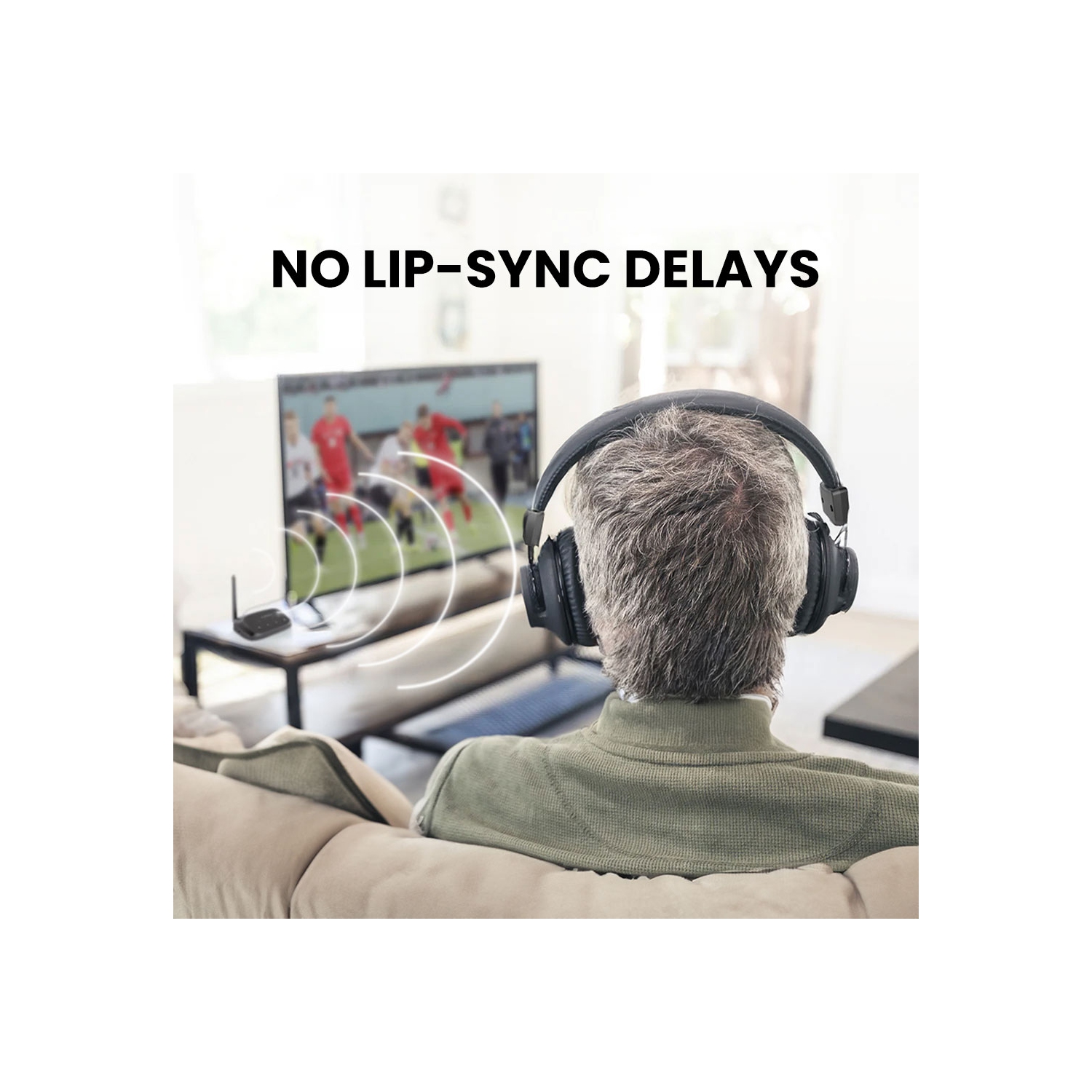 Avantree HT5009 Plus - Casque d'écoute sans fil Bluetooth 5,3 pour regarder la télévision avec émetteur et station de recharge, prise en charge de