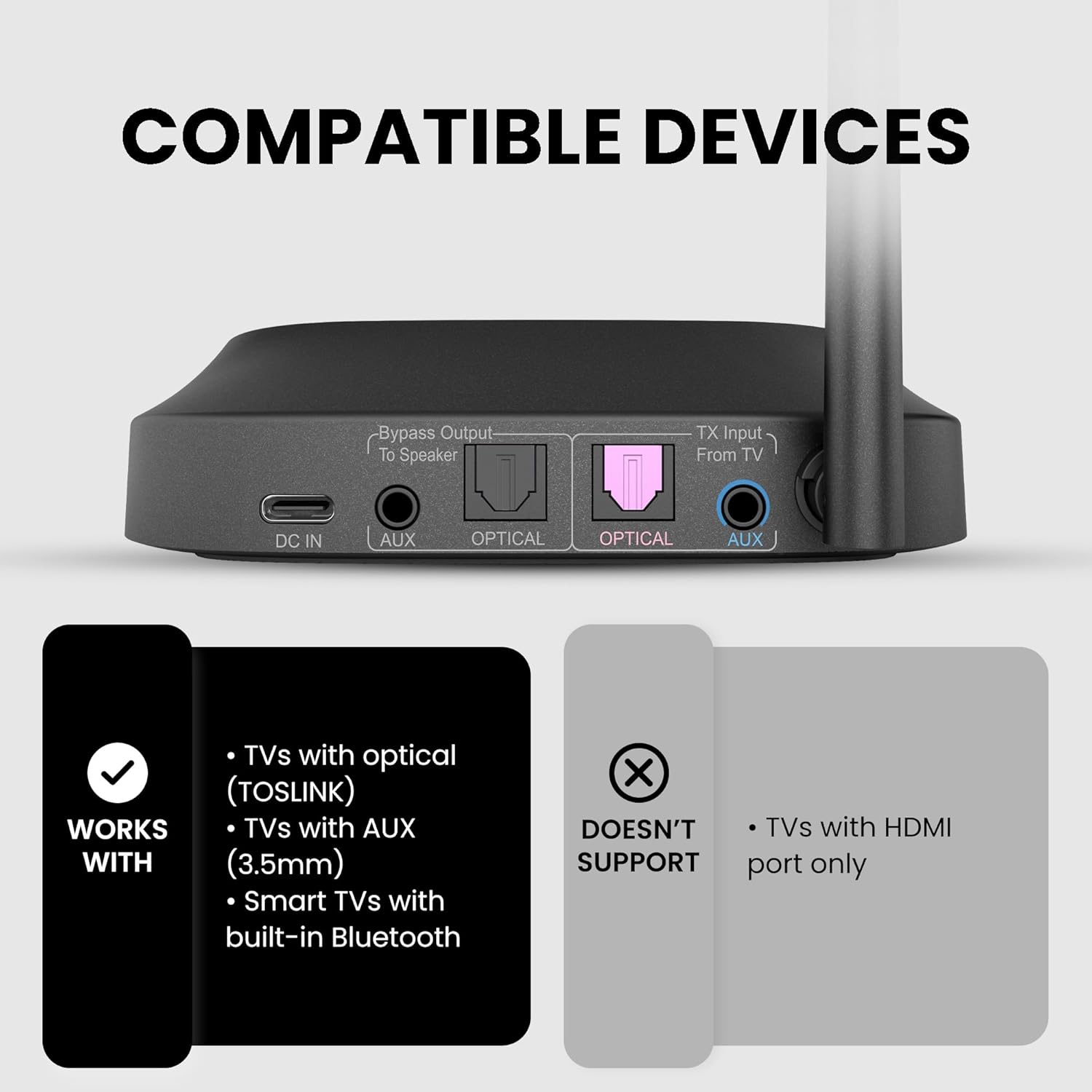 Avantree HT5009 Plus - Casque d'écoute sans fil Bluetooth 5,3 pour regarder la télévision avec émetteur et station de recharge, prise en charge de