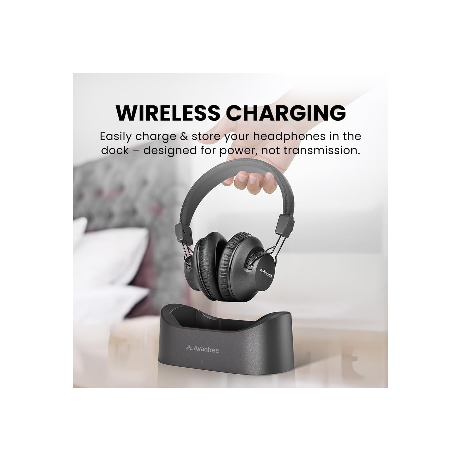 Avantree HT5009 Plus - Casque d'écoute sans fil Bluetooth 5,3 pour regarder la télévision avec émetteur et station de recharge, prise en charge de