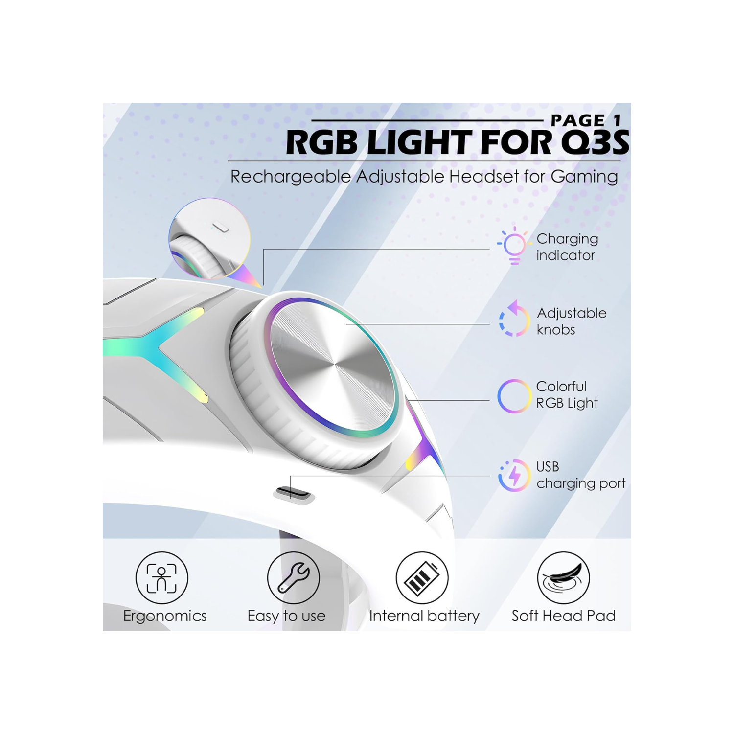 Head Strap Accessories Compatible for Quest 3S with Extended 12000mah Battery Pack, PD Fast Charging 9V 2A Extended Gaming Time with RGB Light