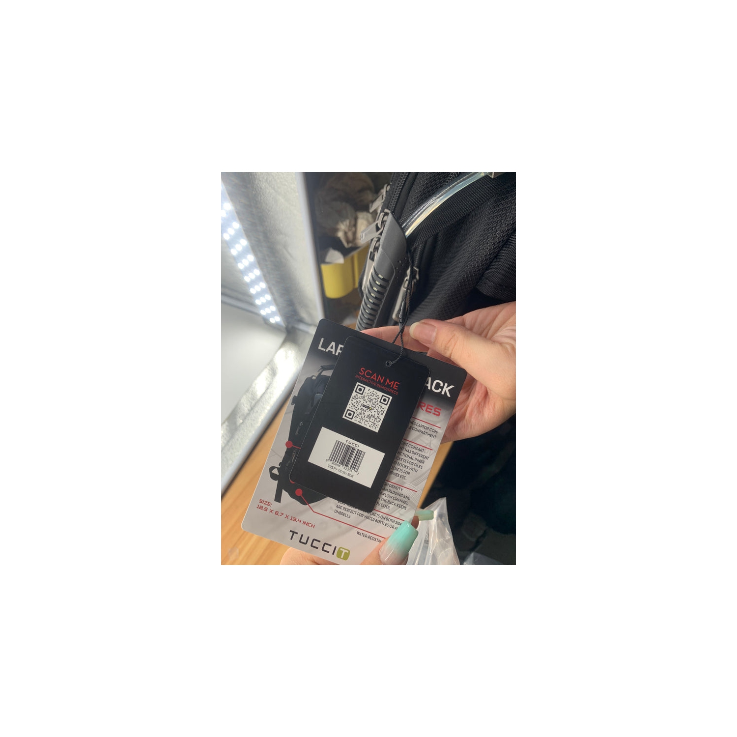 TUCCI ITALY ROAMER LAPTOP BACKPACK-BLACK