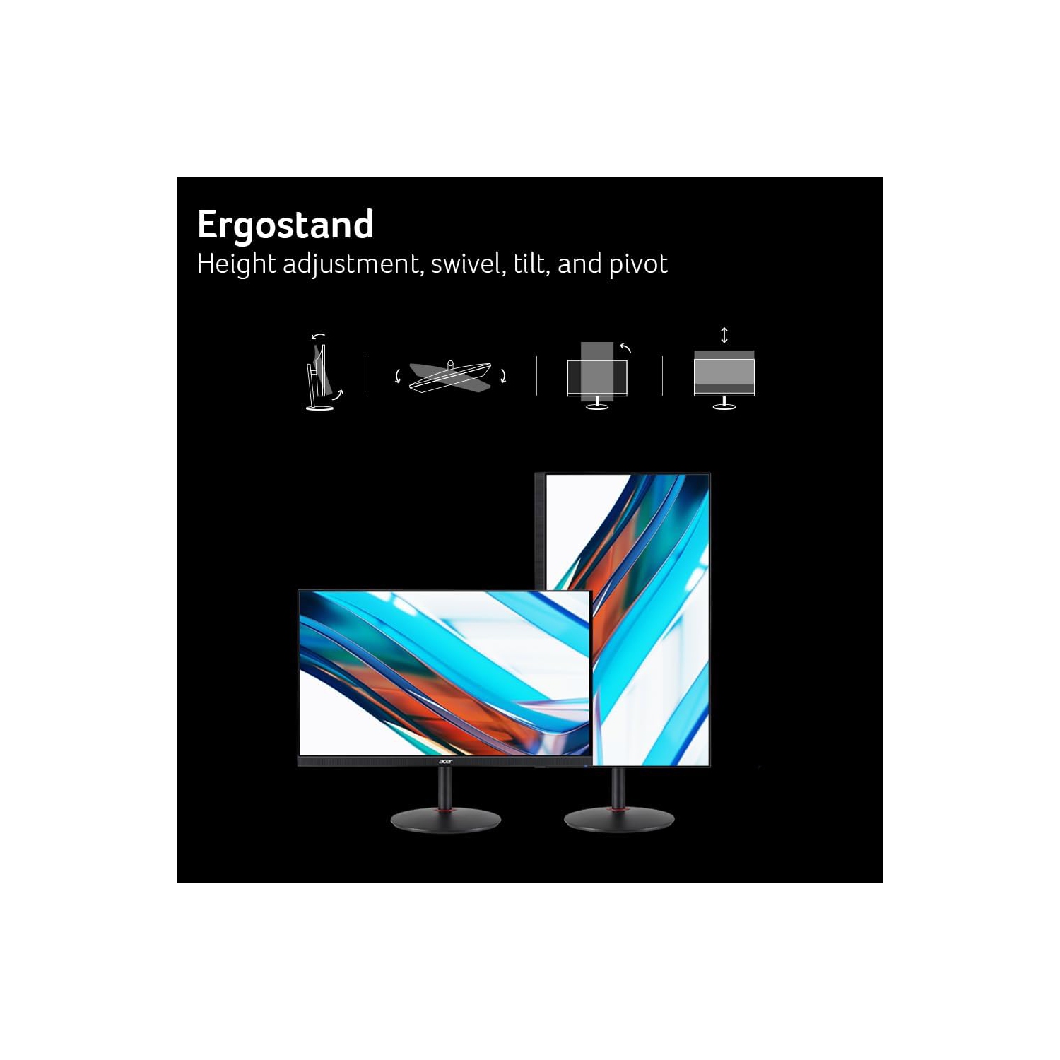 Acer Nitro 27" WQHD 2560x1440 180Hz IPS 1ms AMD FreeSync Premium Gaming Monitor - Open Box w/ 2 Years Warranty