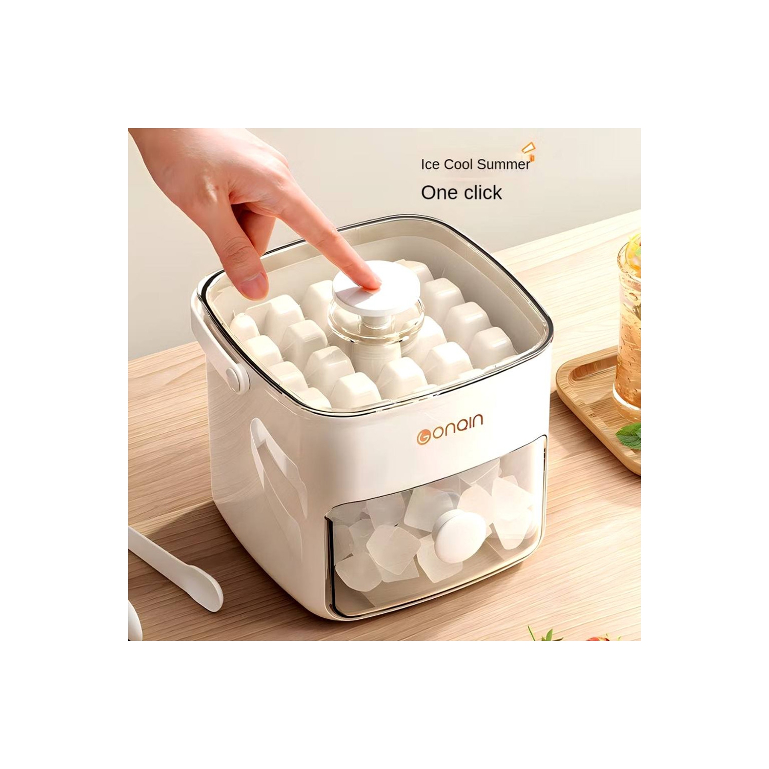 Bac de rangement portatif avec couvercle Ice Cube d'AxGear